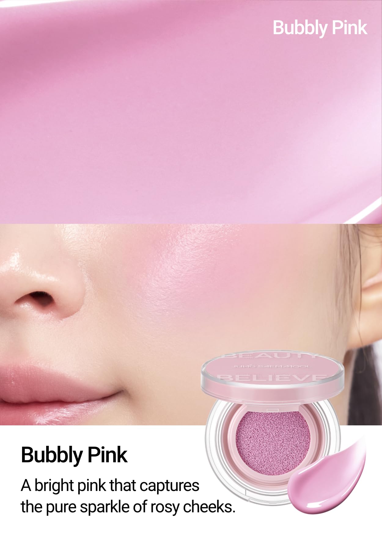JUNGSAEMMOOL Artist Cushion Blush (Dewy Coral) | Easy to Blend, Lightweight, Hydrating Korean Makeup Cushion Blush for Dewy & Glowing Cheeks