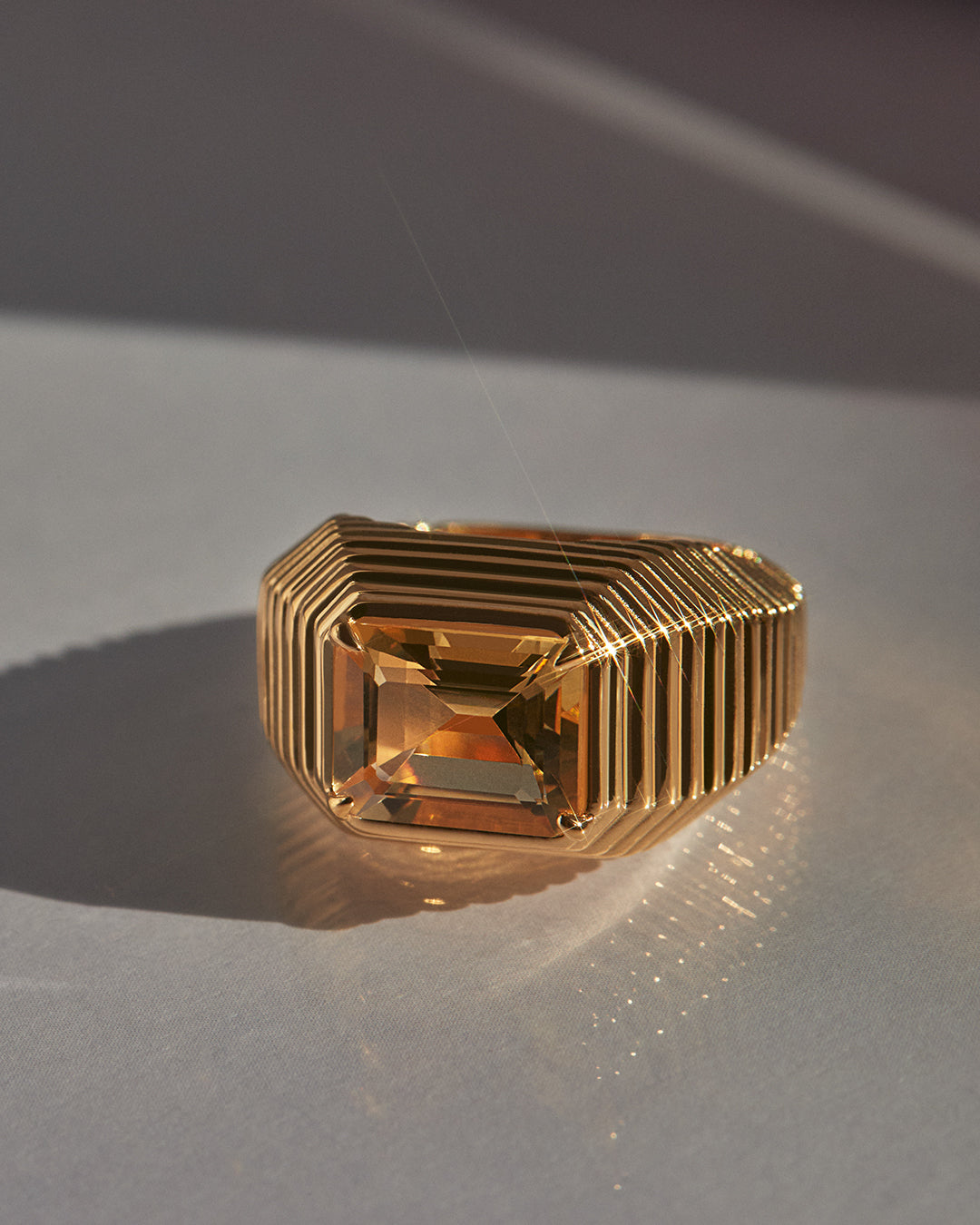 The Caroline Step-Cut Ring- Citrine