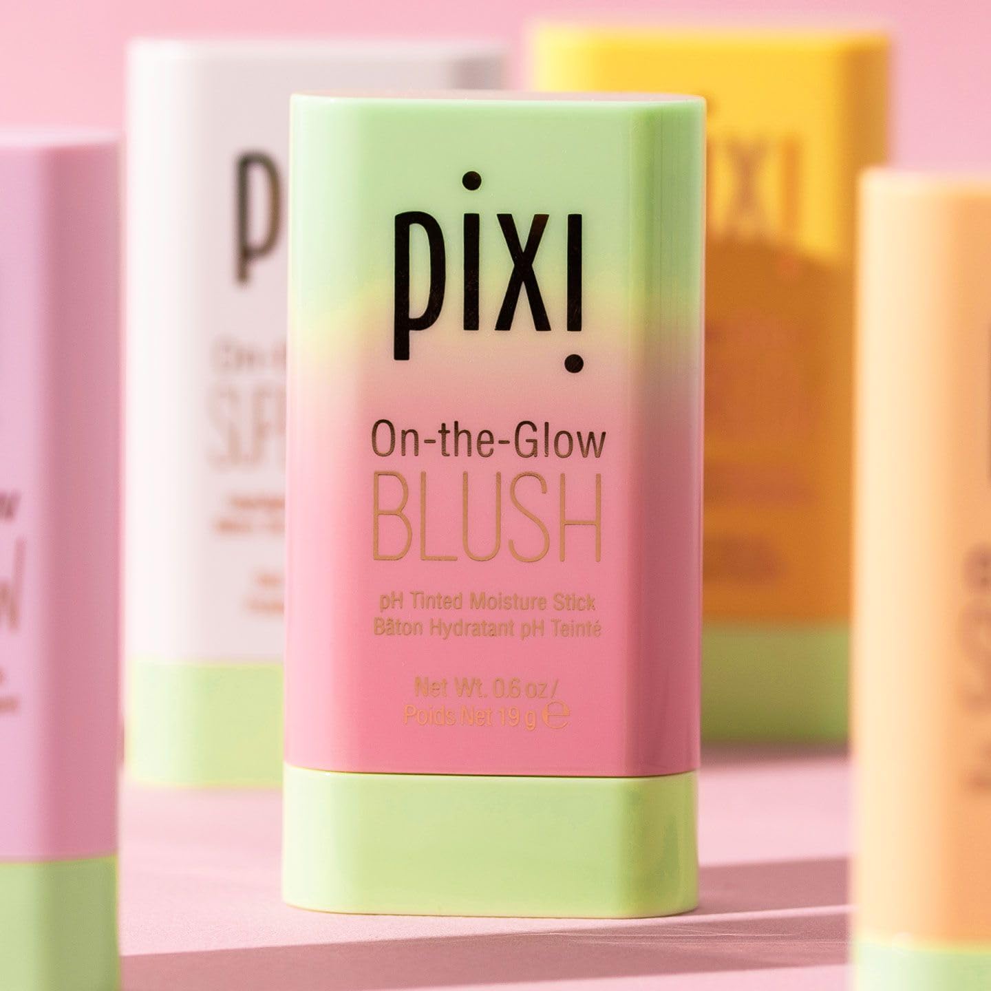 Pixi On-the-Glow Blush - Fleur, Hydrating Tinted Moisture Blush Stick with Ginseng, Aloe Vera & Fruit Extracts, For Cheeks & Lips, 19g / 0.6oz, Paraben-Free