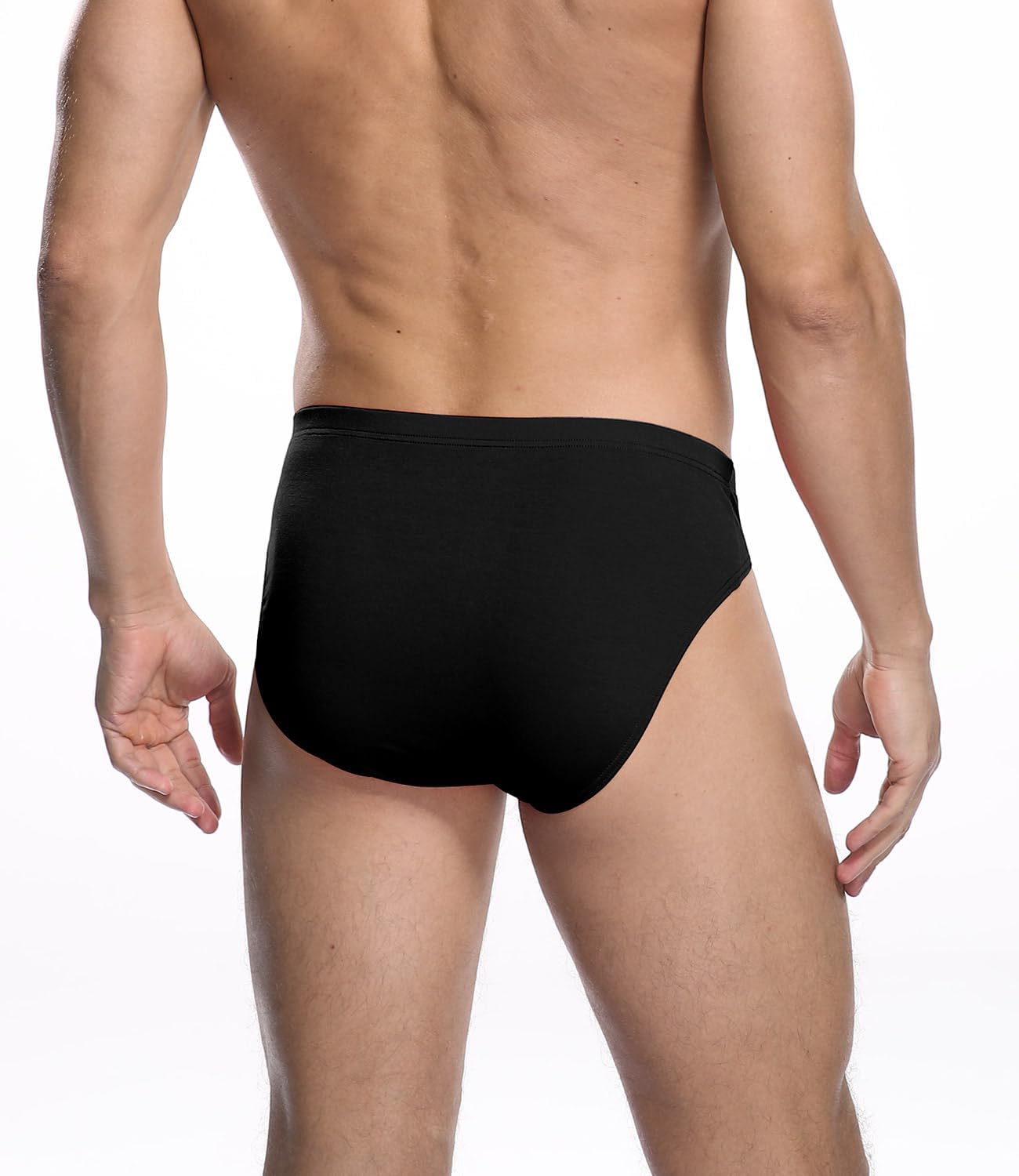 wirarpa Men's Underwear Modal Microfiber Briefs No Fly Covered Waistband Silky Touch Underpants 4 Pack