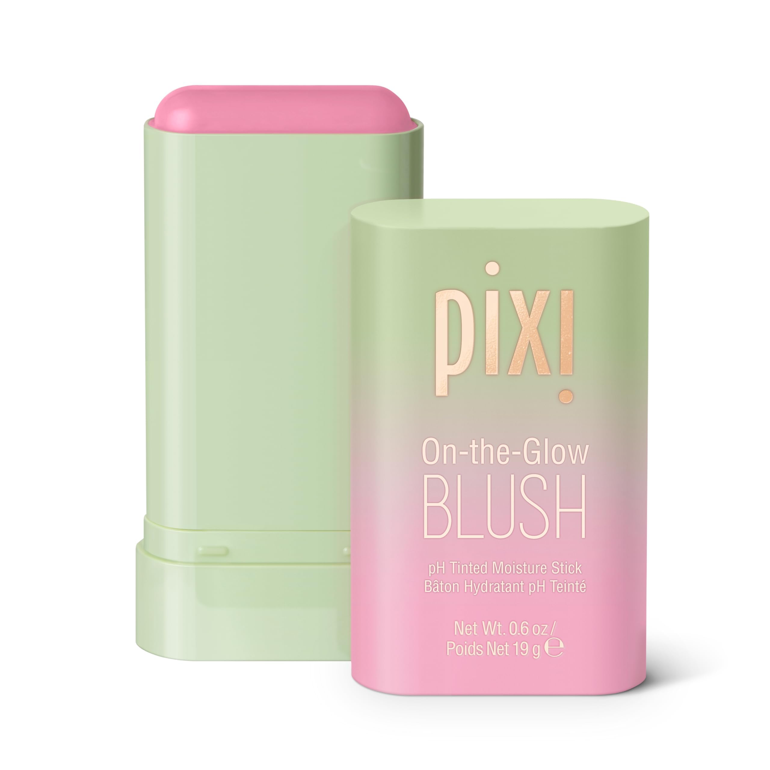 Pixi On-the-Glow Blush - Fleur, Hydrating Tinted Moisture Blush Stick with Ginseng, Aloe Vera & Fruit Extracts, For Cheeks & Lips, 19g / 0.6oz, Paraben-Free