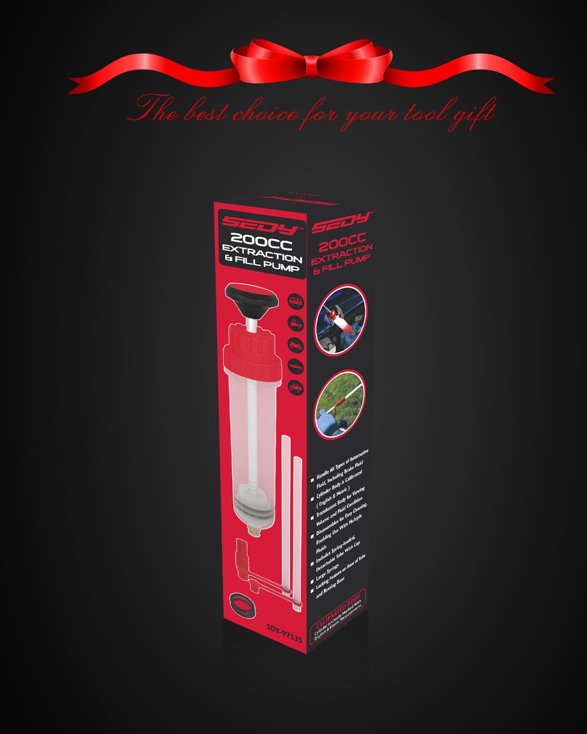 SEDY Fluid Extractor Multi-Purpose Oil Syringe with 500CC, Oil Suction Pump, Manual Extraction and Filling Pump, Automotive Oil Syringe(17.6 Oz./0.45 Qt./500 CC)