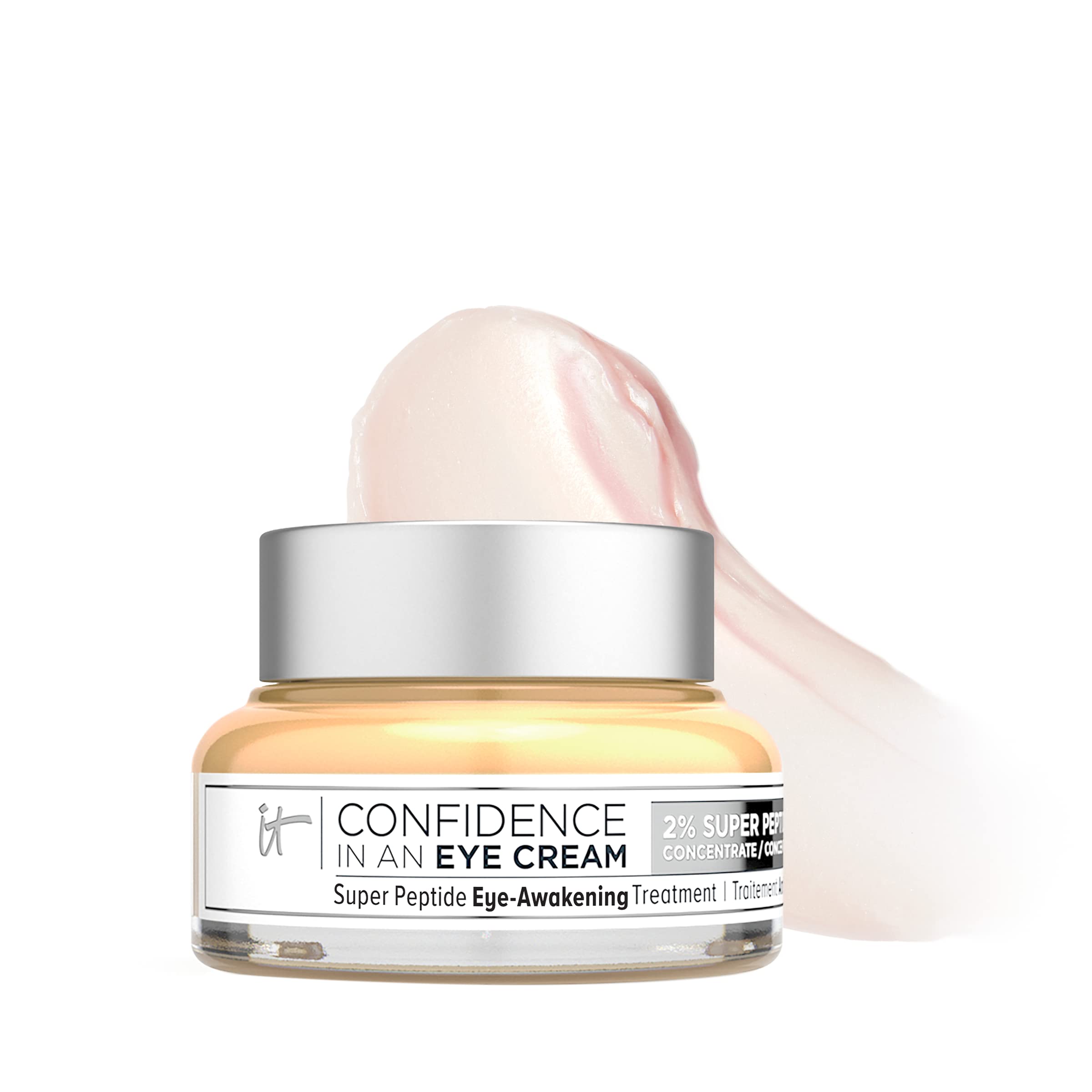 IT Cosmetics Confidence in an Eye Cream - Anti Aging Peptide Eye Cream for Dark Circles & Wrinkles, Lightweight 48HR Hydration, 2% Super Peptide Concentrate, Smooth & Brighten Undereye - 0.5 fl oz