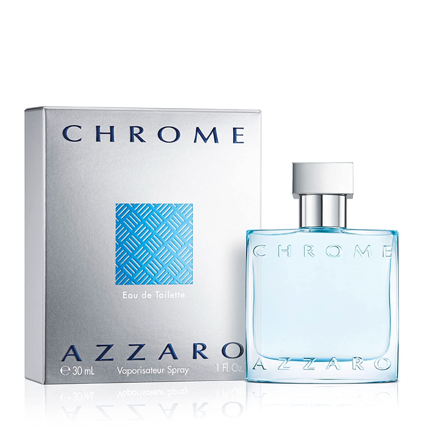 Azzaro Chrome Eau de Toilette - Fresh Aquatic Mens Cologne - Citrus, Woody, Musky Fragrance -Fresh Notes of Bergamot - Everyday Wear - Classic Summer Beach Scent - Luxury Perfumes for Men