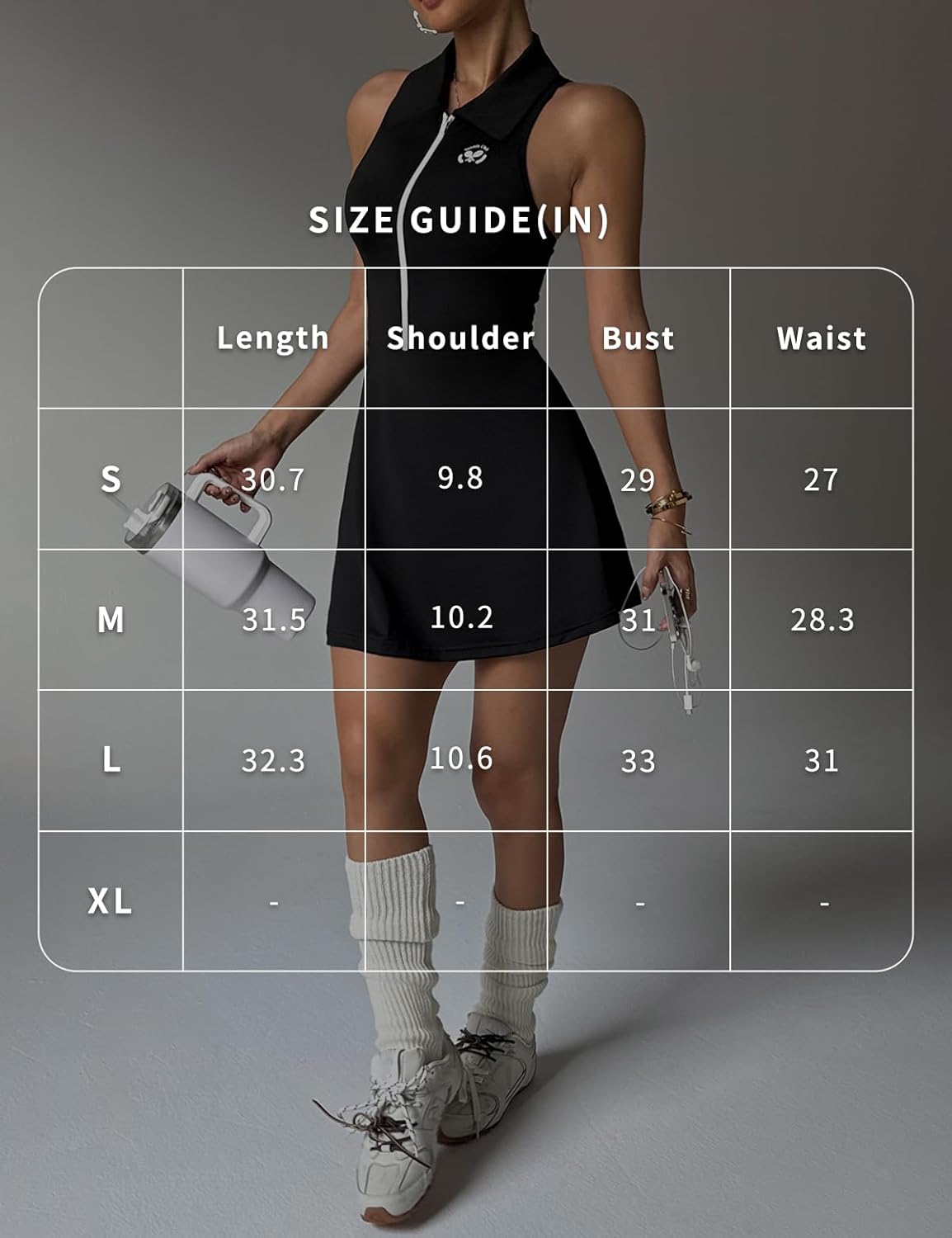 Womens Tennis Dress Polo Collar Racer Back Golf Dresses with Built in Shorts Workout Athletic Dresses