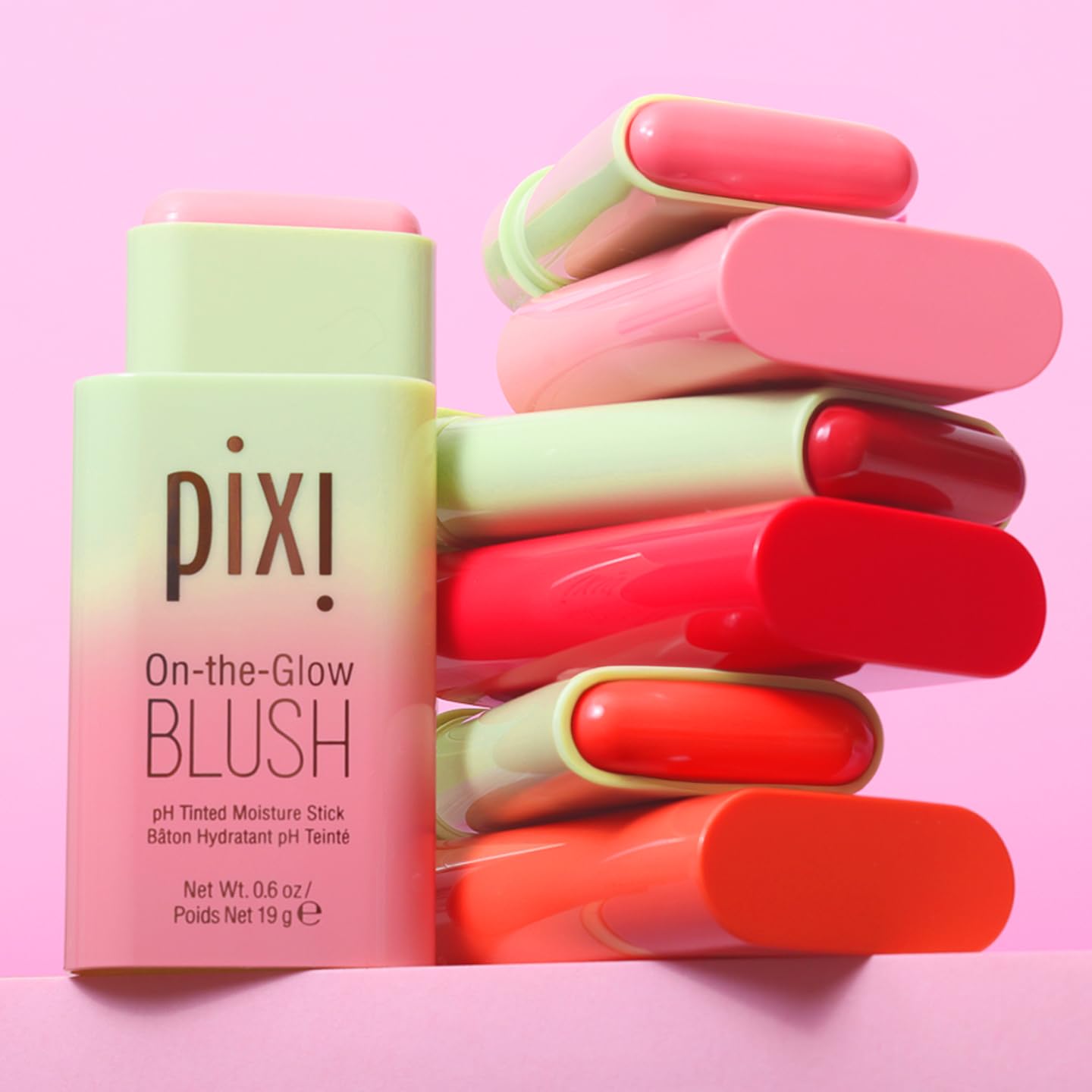 Pixi On-the-Glow Blush - Fleur, Hydrating Tinted Moisture Blush Stick with Ginseng, Aloe Vera & Fruit Extracts, For Cheeks & Lips, 19g / 0.6oz, Paraben-Free