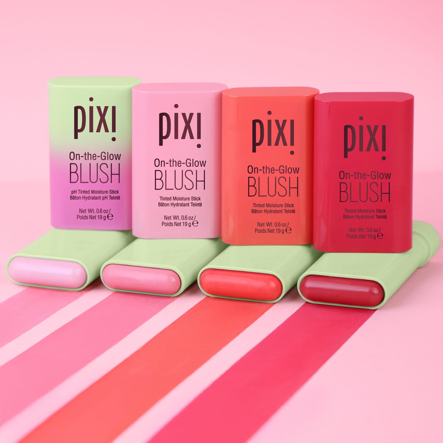 Pixi On-the-Glow Blush - Fleur, Hydrating Tinted Moisture Blush Stick with Ginseng, Aloe Vera & Fruit Extracts, For Cheeks & Lips, 19g / 0.6oz, Paraben-Free