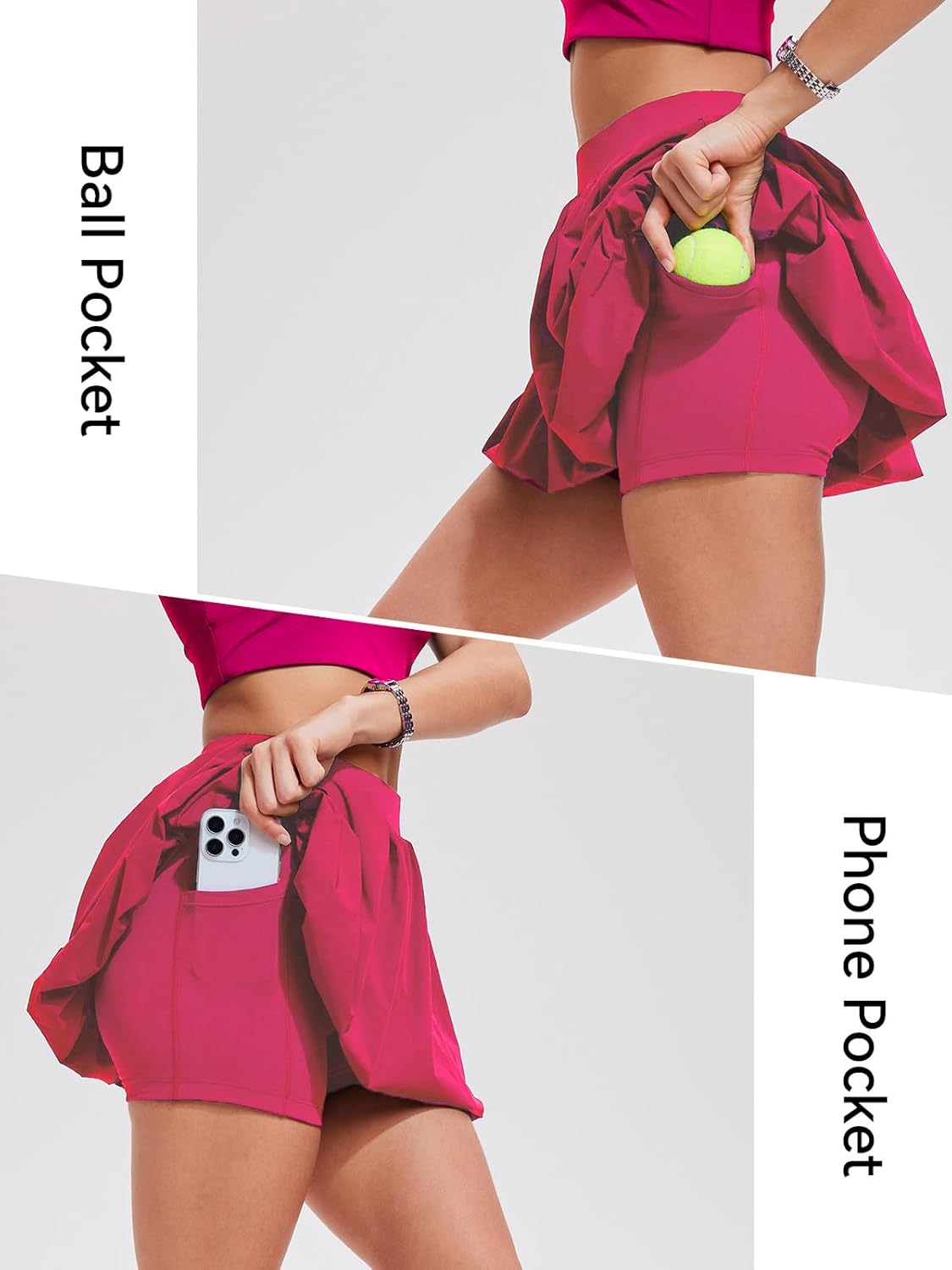 Airfree 2 Piece Sets for Women Tennis Skirt Set Mock Neck Sports Bra Irregular Crop Tank Bubble Skirt Outfits Set