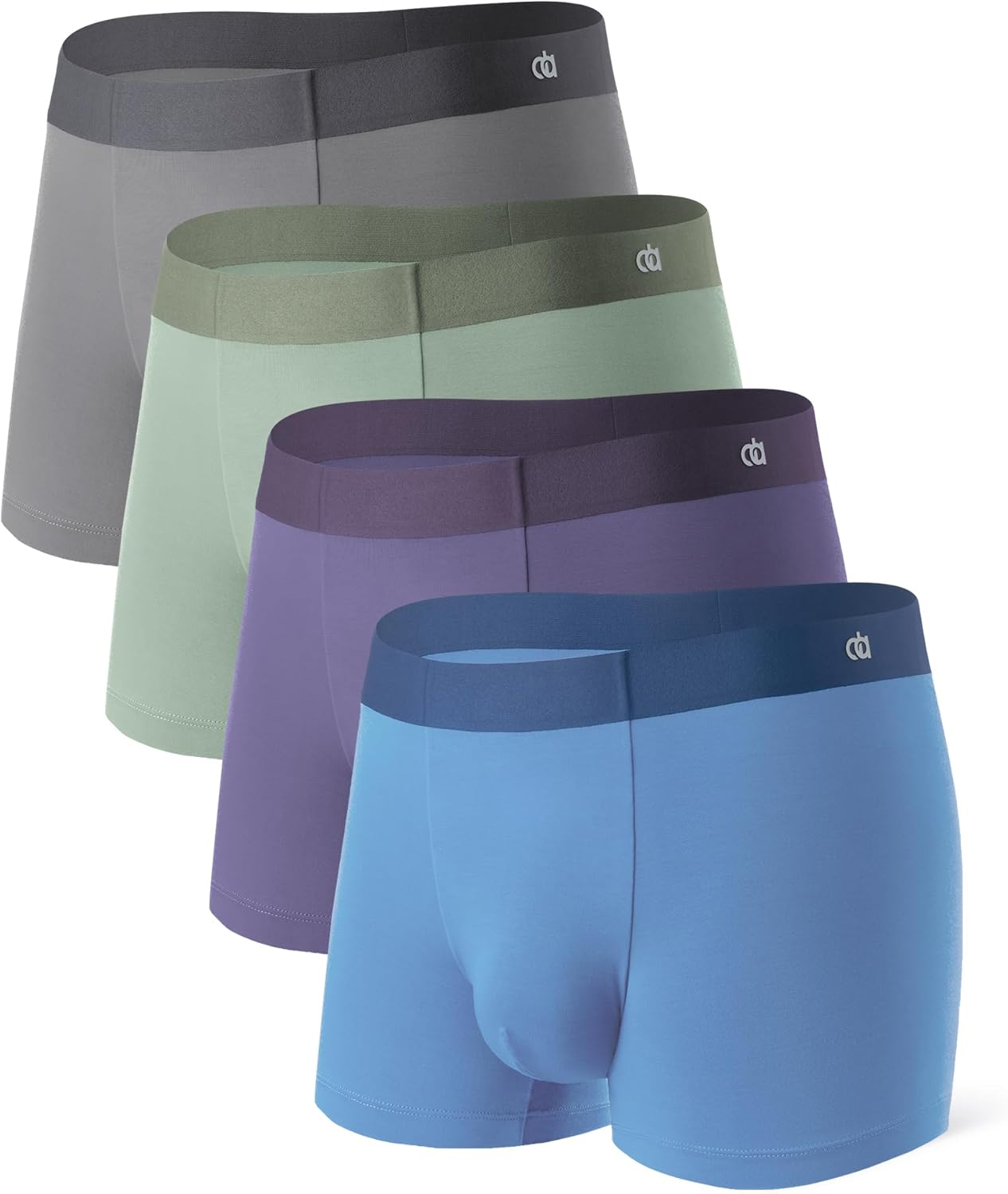 DAVID ARCHY Men's Underwear Trunks Modal Support Pouch Ultra Soft Breathable Seamless Underwear for Men 4 Pack