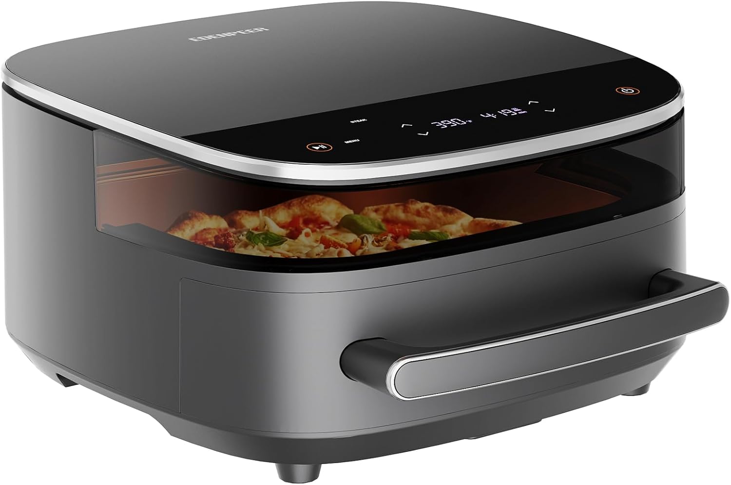 Extra Large Air Fryer,11-IN-1 6 QT 450F Air Fryer with Superior Airflow, Dual Heat Source Technology, Smart Digital Wide Fryer with PFAS Free Basket, Fits a 12" Pizza or 33 Chicken Wings