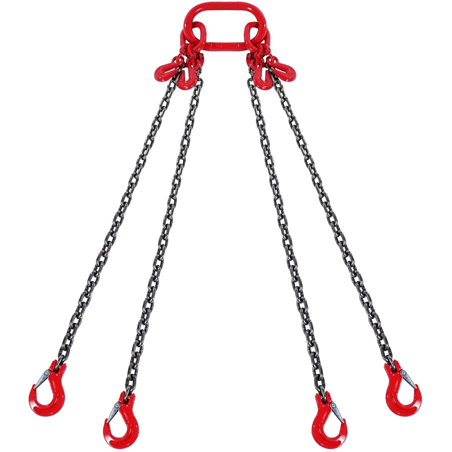 VEVOR Chain Sling, 5/16 Inch X 5 Ft Lifting Chains with Hooks, G80 Engine Chain Hoist Lifts, 11000LBS Lifting Sling Chains for Engine Hoist, Engine Lift Chain 5T with 4 Leg Grab Hooks and Adjusters