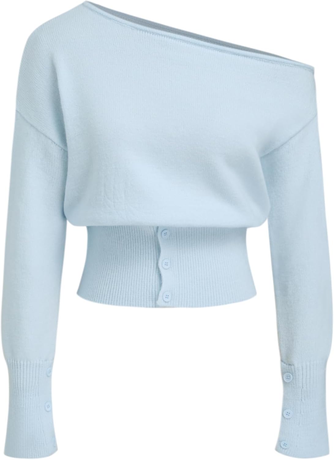 CIDER Off The Shoulder Sweaters for Women Cute Long Sleeve One Shoulder Fall Outfits Knit Pullover Sweater Tops Trendy