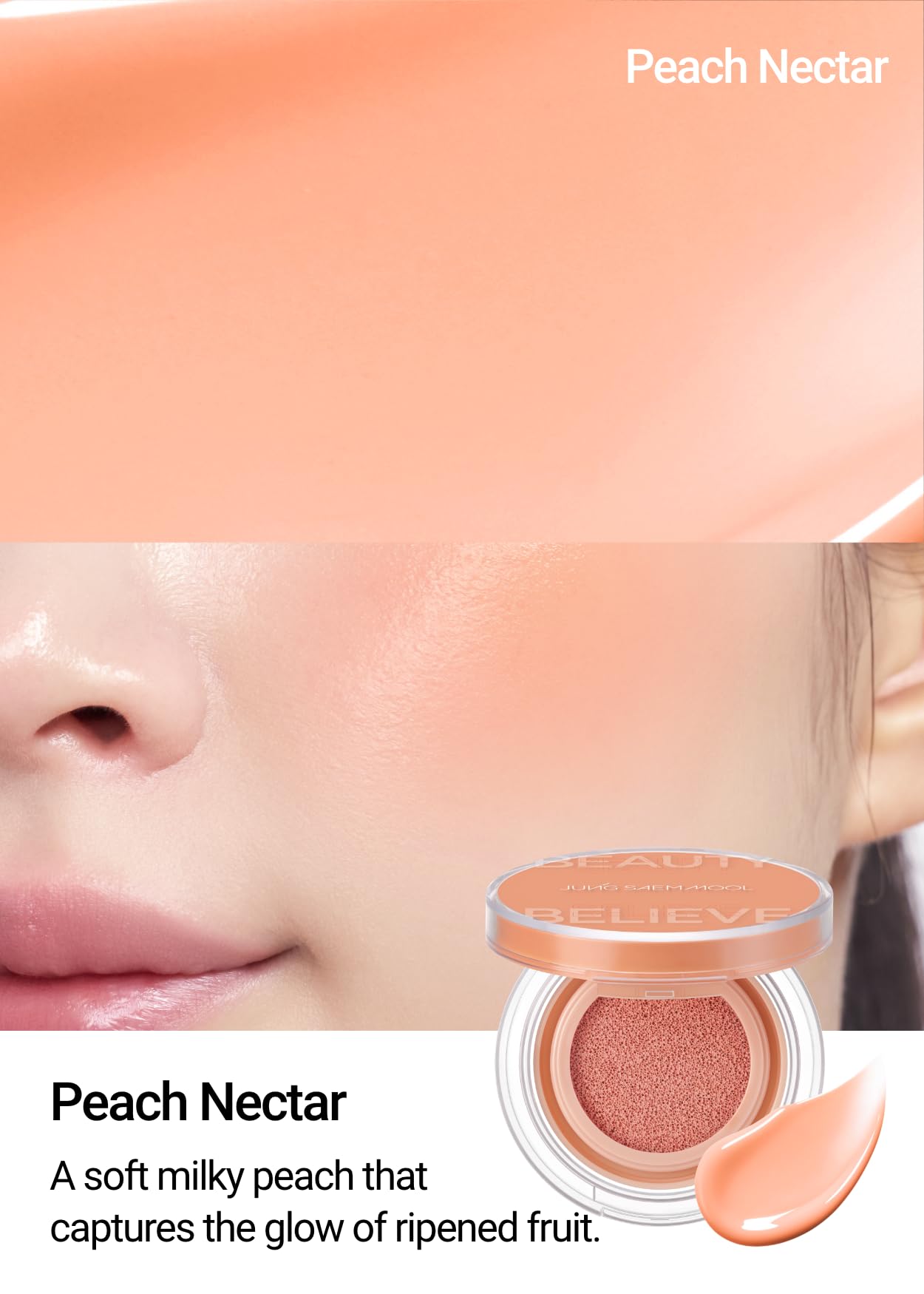 JUNGSAEMMOOL Artist Cushion Blush (Dewy Coral) | Easy to Blend, Lightweight, Hydrating Korean Makeup Cushion Blush for Dewy & Glowing Cheeks