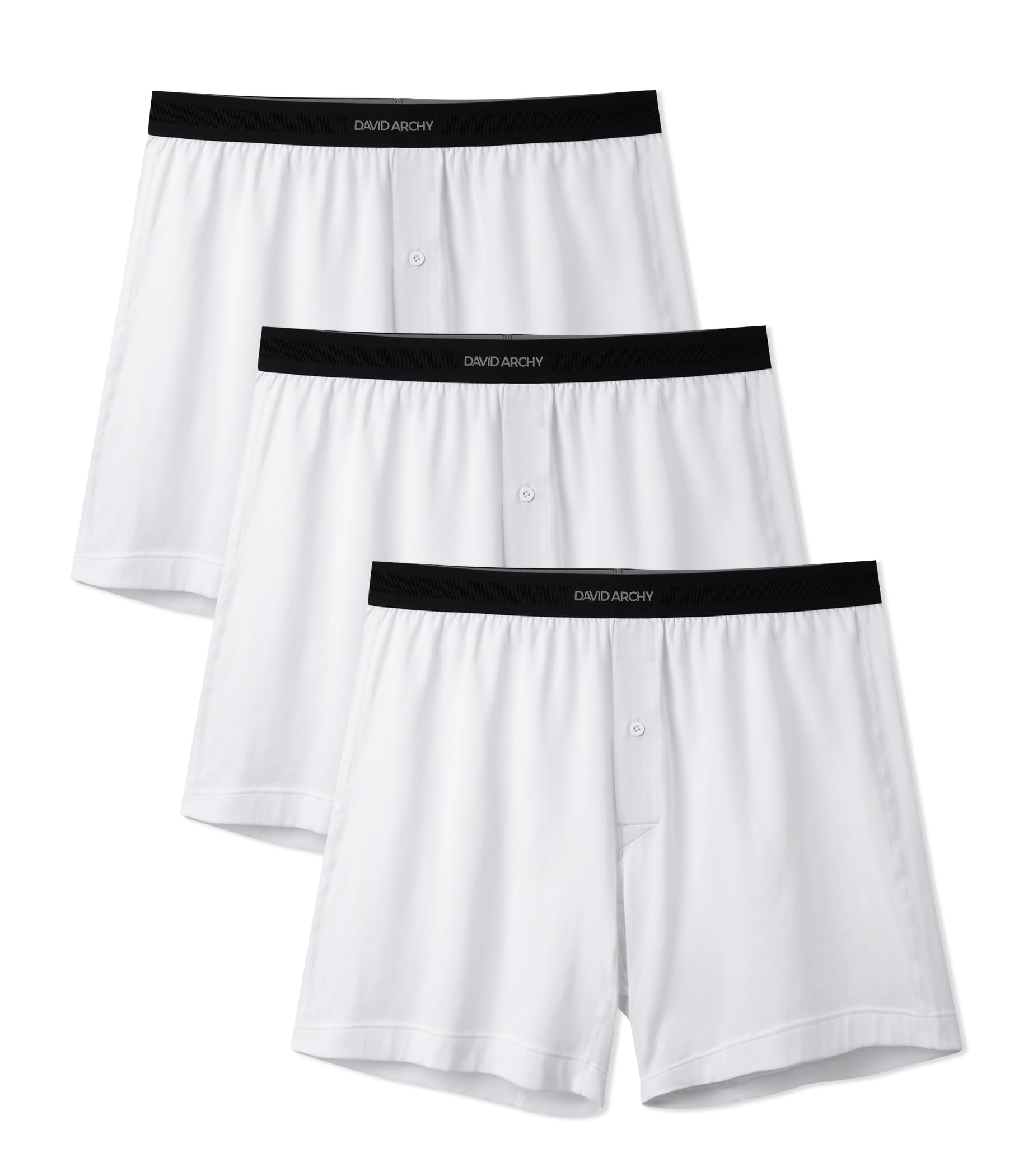 DAVID ARCHY Combed Cotton Boxers for Men Soft Underwear Mens Boxers Knit Boxer Shorts for Men Pack