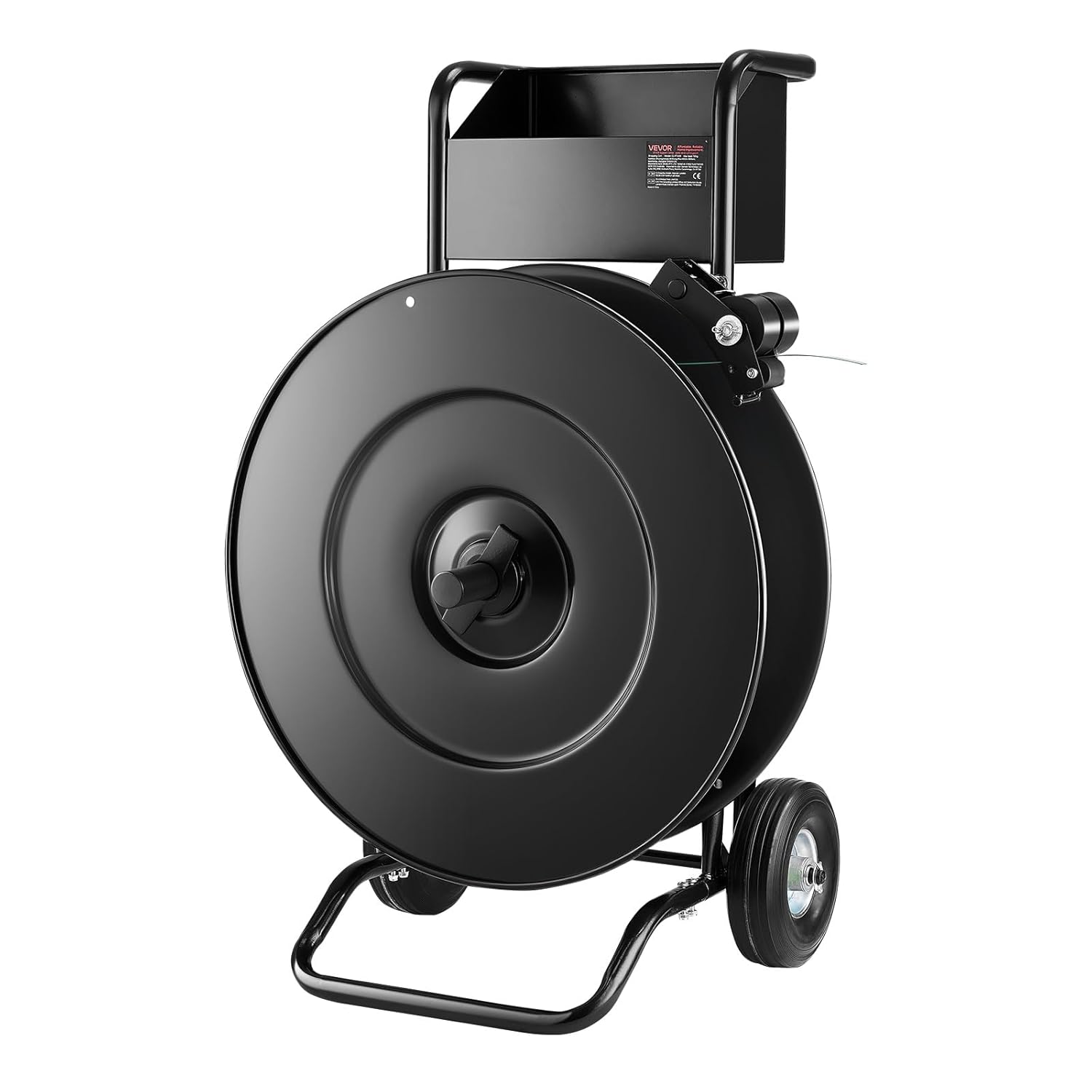 VEVOR Banding Strapping Cart, Fit for PET/PP/Steel Strapping Coils with 8 or 16 inches Core Size, Heavy Duty Strapping Dispenser Equipped with Upgrade Drum Brake, Built-in Spacious Tray for Tools