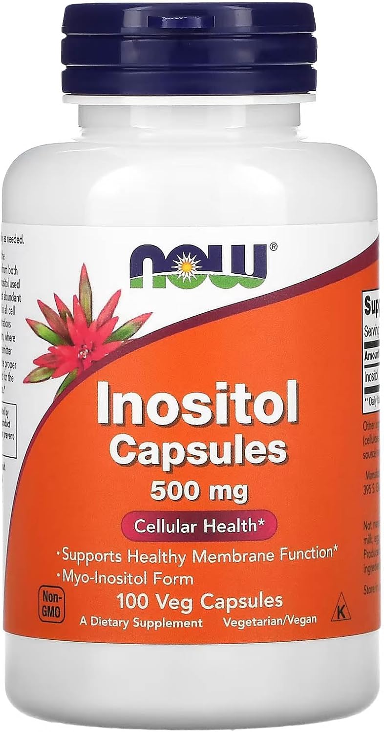 NOW Foods Supplements, Inositol 500 mg, Healthy Membrane Function*, Cellular Health*, 100 Veg Capsules