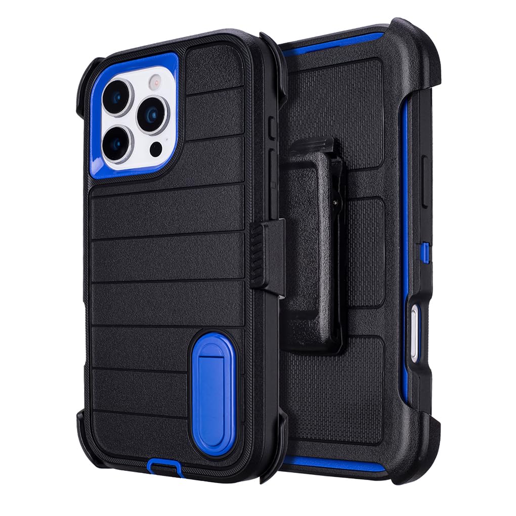 for Phone Case iPhone 16 Pro Max Case Black with Belt Clip Heavy Duty Holster for Shockproof Cases,3 Layers of Sturdy,Military Grade Defender Cover for iPhone 16 Pro Max Cases Black 6.9 Inch