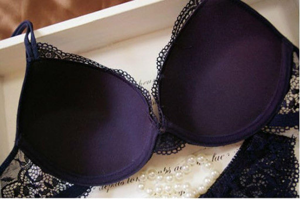 Nanier Women's Solid Lace Push up Bra Set