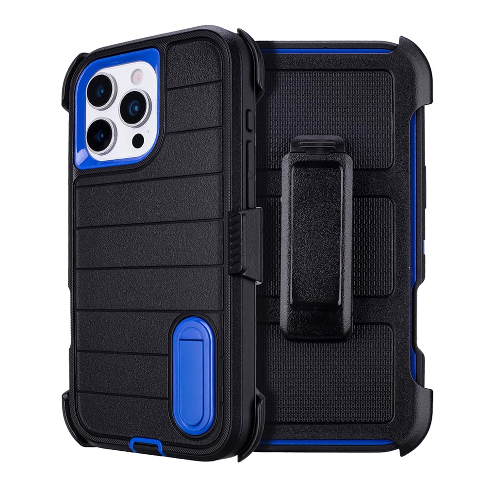 for Phone Case iPhone 16 Pro Max Case Black with Belt Clip Heavy Duty Holster for Shockproof Cases,3 Layers of Sturdy,Military Grade Defender Cover for iPhone 16 Pro Max Cases Black 6.9 Inch