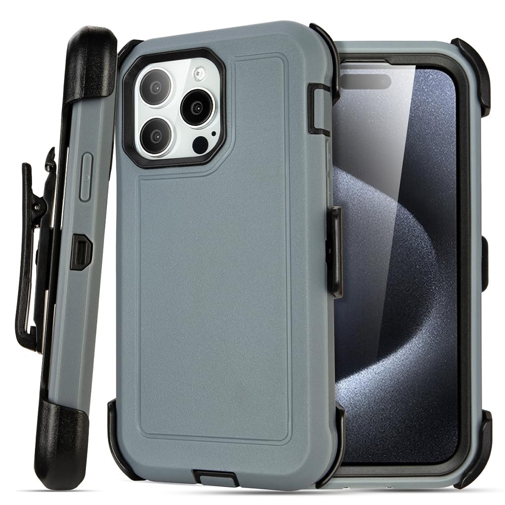 for Black iPhone 16 Pro Case with Belt Clip, for Shockproof iPhone 16 Pro Case Heavy Duty,3 Layers of Sturdy,Anti-Drop,Military-Grade Defender Cover for iPhone 16Pro Case Black