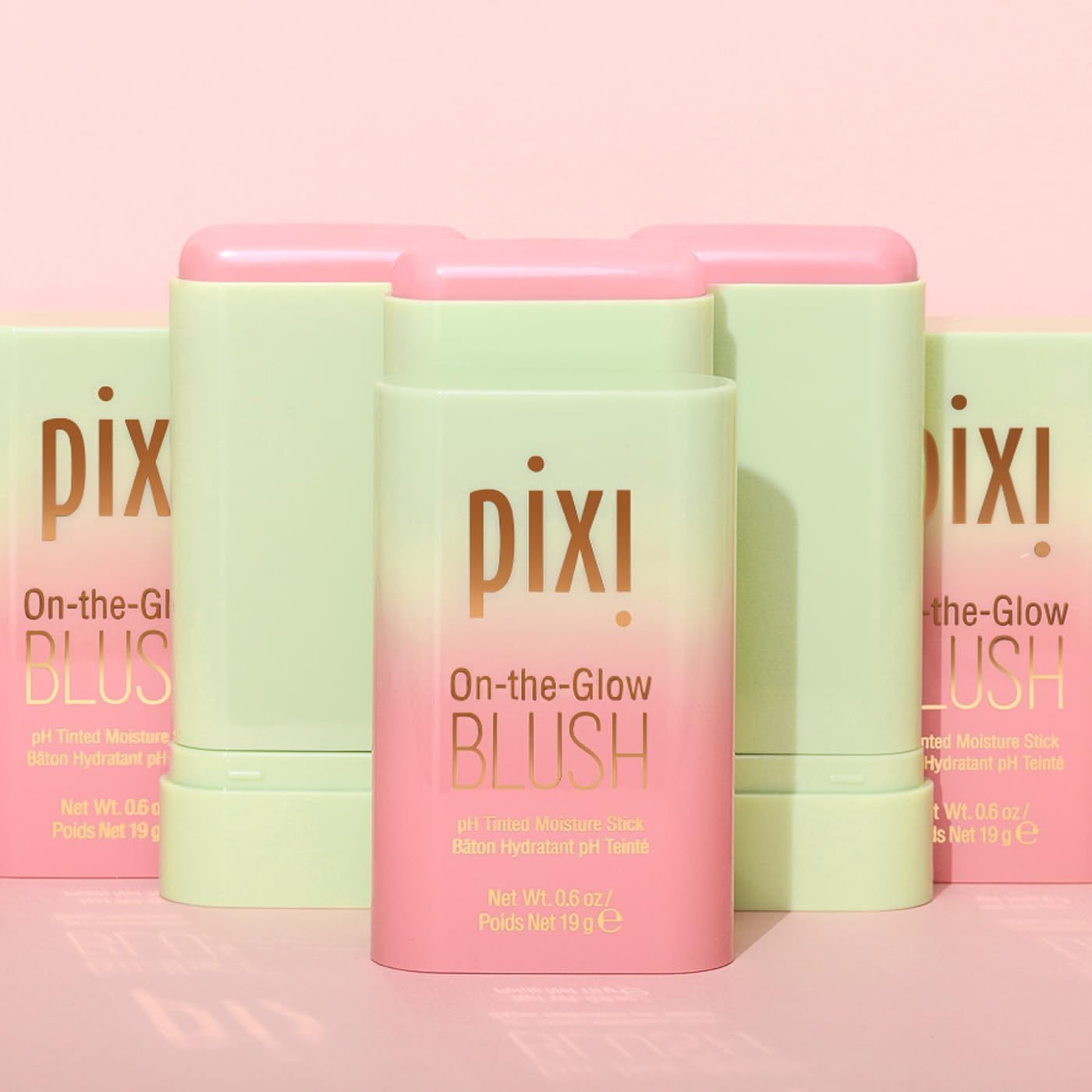 Pixi On-the-Glow Blush - Fleur, Hydrating Tinted Moisture Blush Stick with Ginseng, Aloe Vera & Fruit Extracts, For Cheeks & Lips, 19g / 0.6oz, Paraben-Free
