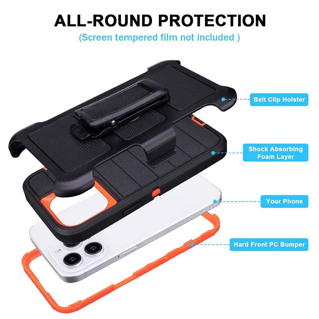 Phone Cases for iPhone 12 Pro Max Case Black with Belt Clip,3 Layers of Sturdy,Military Grade Shockproof ProMax Holster Protective Cases for Heavy Duty iPhone 12 Pro Max Phone Case Black Blue