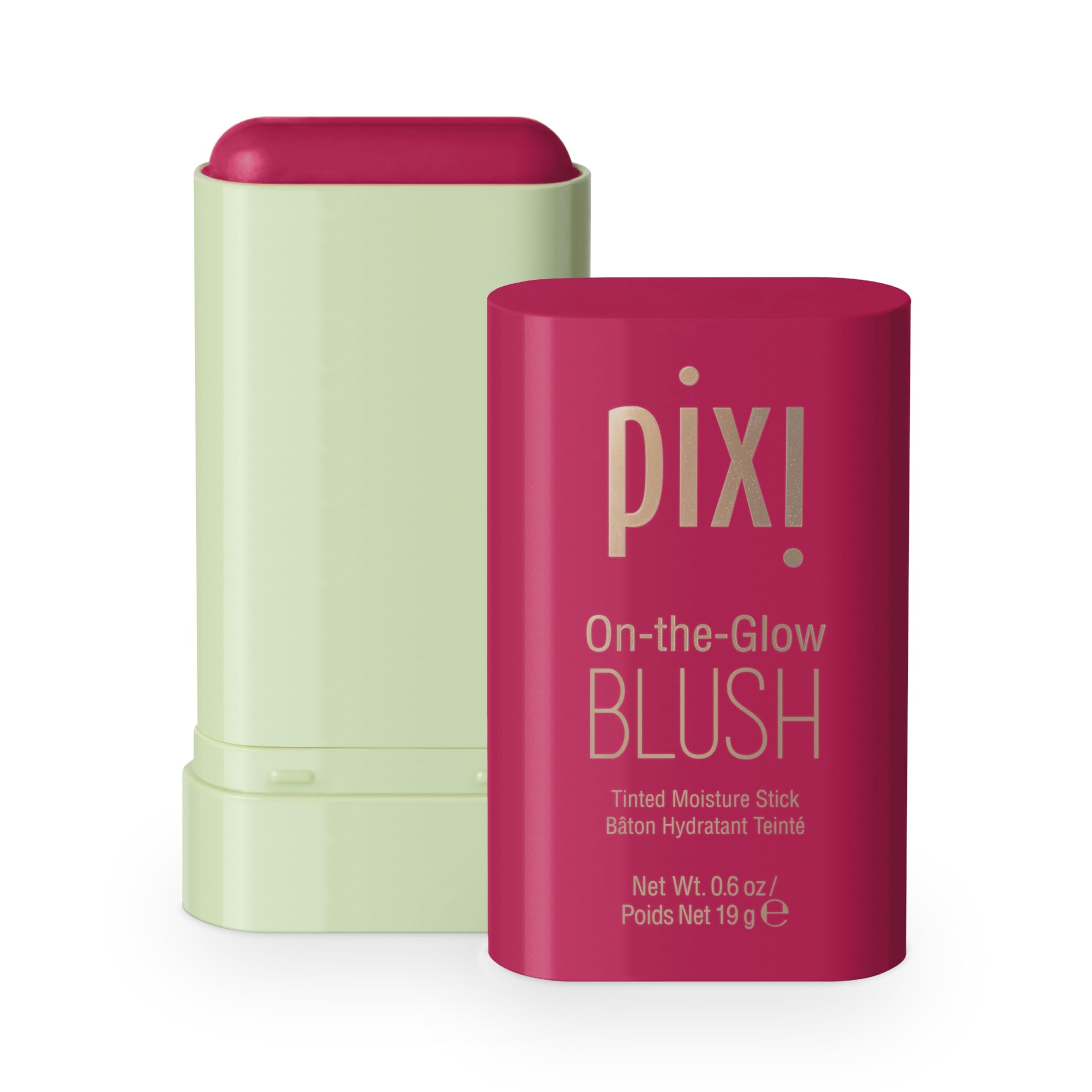 Pixi On-the-Glow Blush - Fleur, Hydrating Tinted Moisture Blush Stick with Ginseng, Aloe Vera & Fruit Extracts, For Cheeks & Lips, 19g / 0.6oz, Paraben-Free