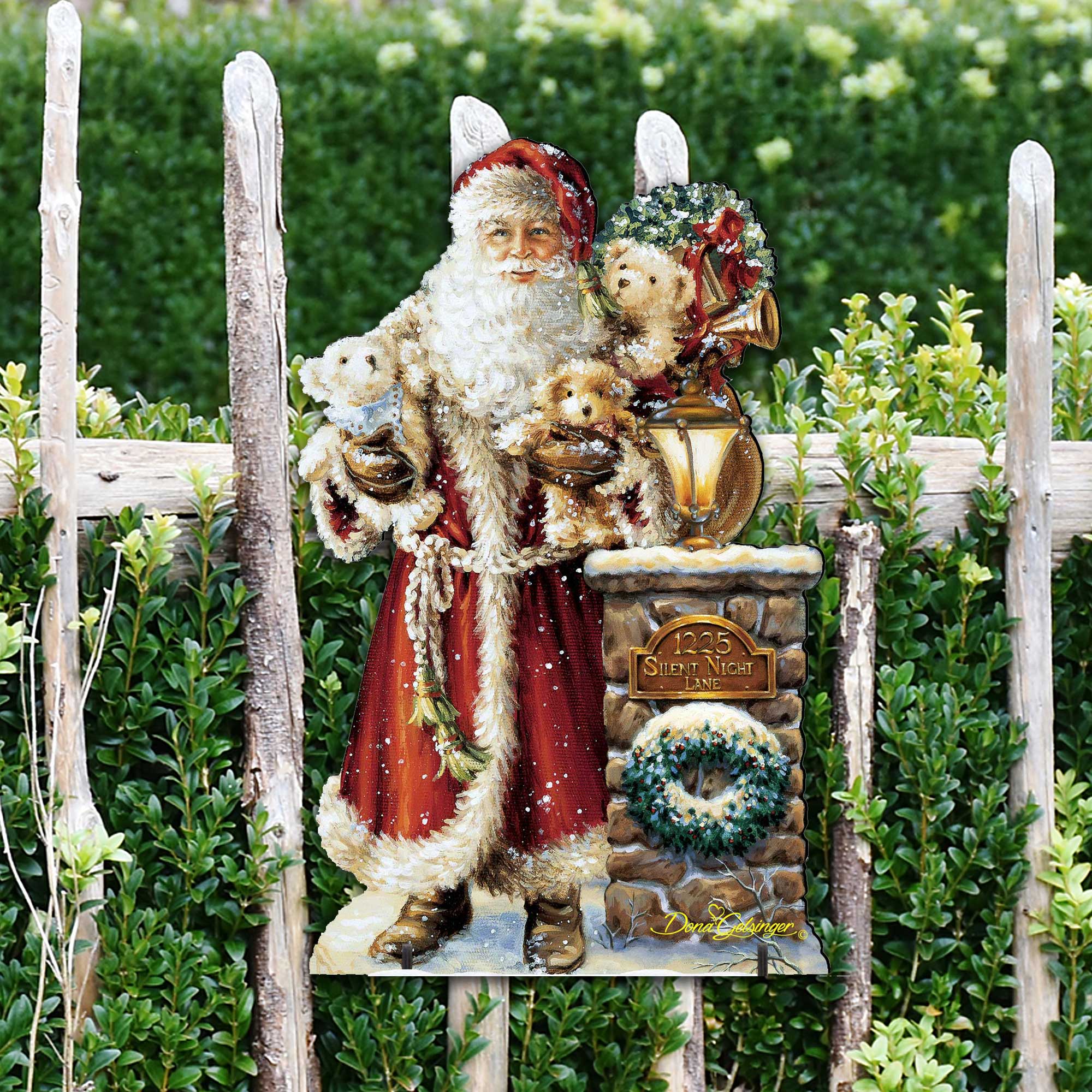 Silent Night Santa Christmas Door Decor by D. Gelsinger - Christmas Santa Snowman Decor - 8461013H-1315