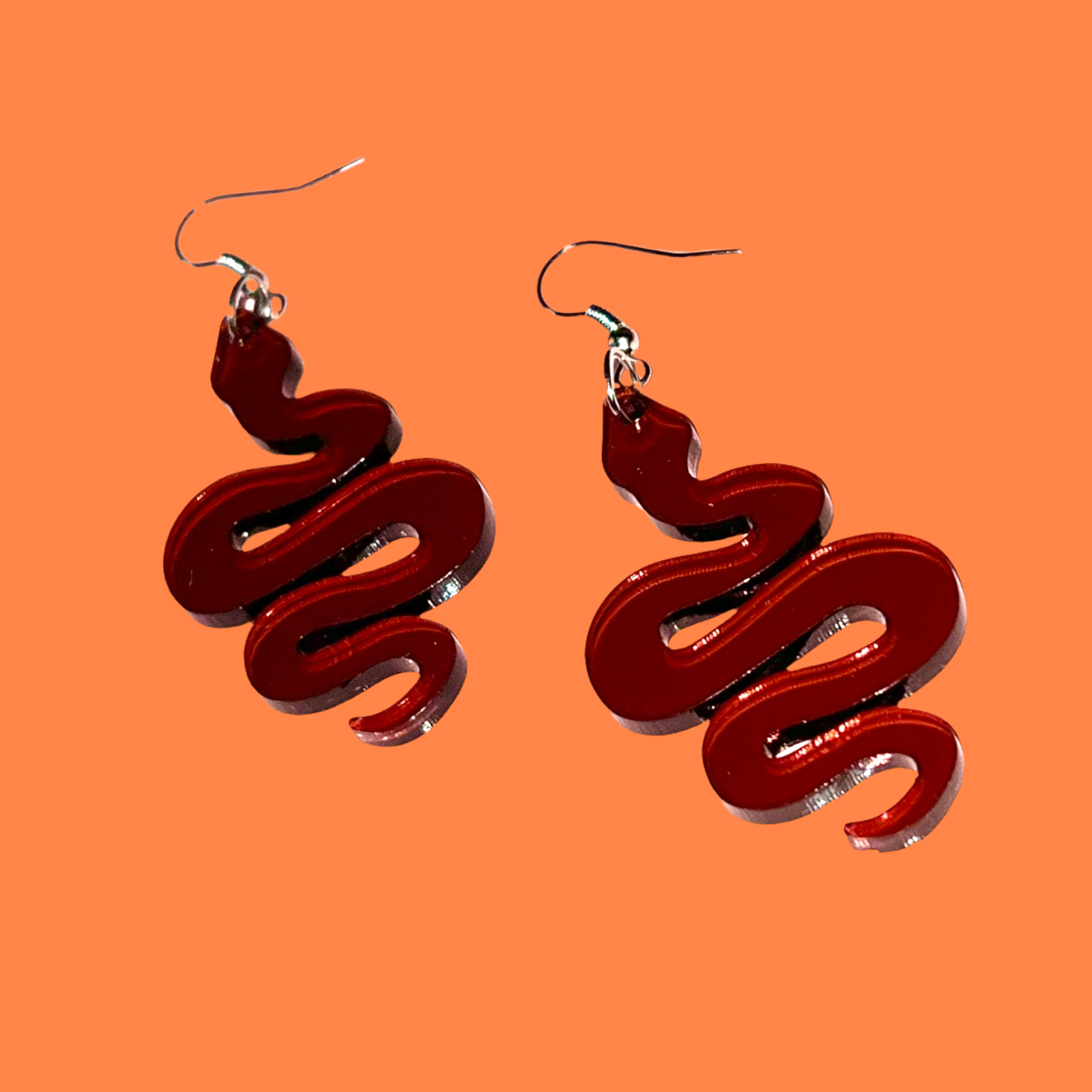 Snake Earrings - Mauve by BOBBYK