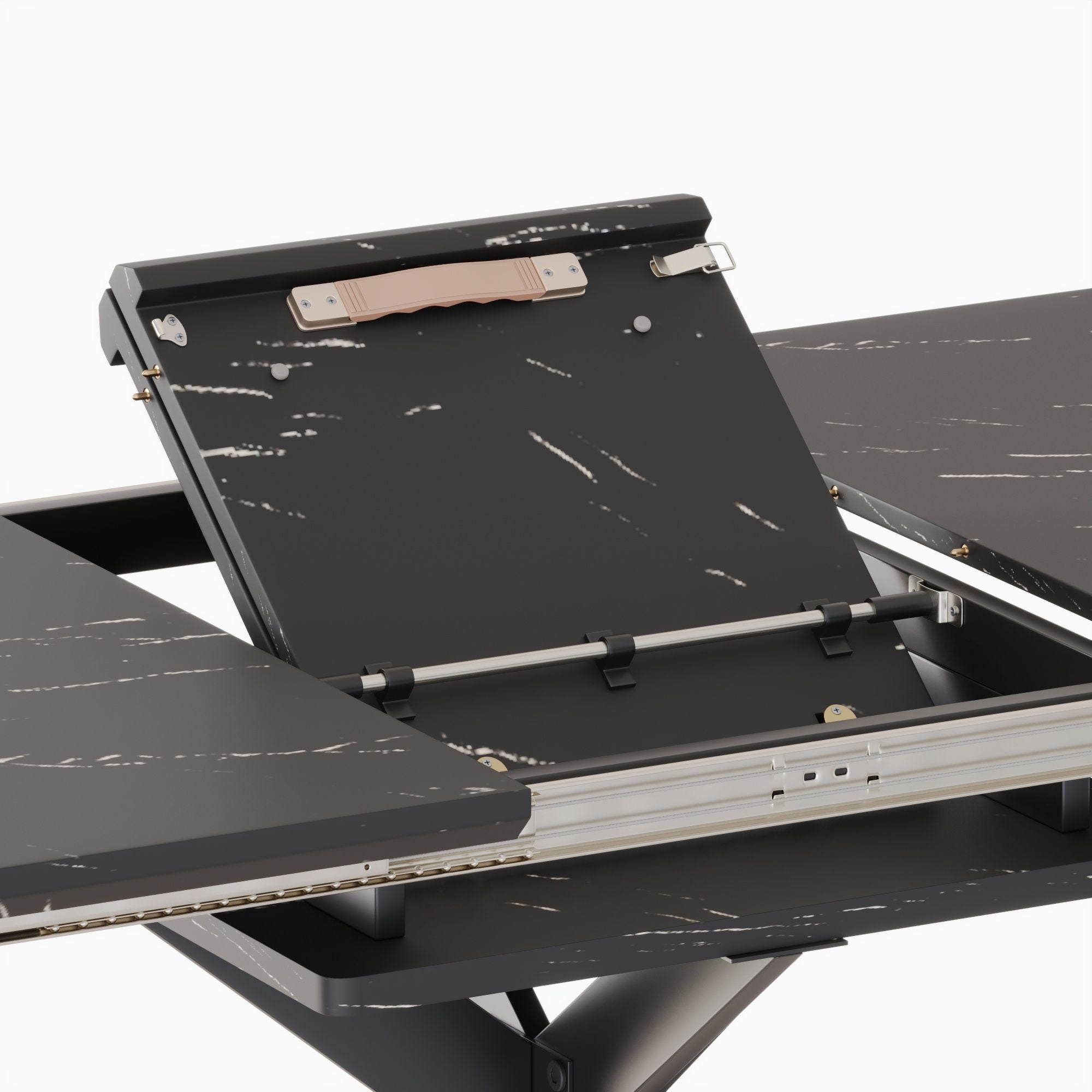 62.4" extendable 78.15" dining Table Set for 6-8 Person for Dining Room,C-shaped Tube Soft padded armless dining chair and Very large Dining Room Table Kitchen Table Chair Set with metal Legs