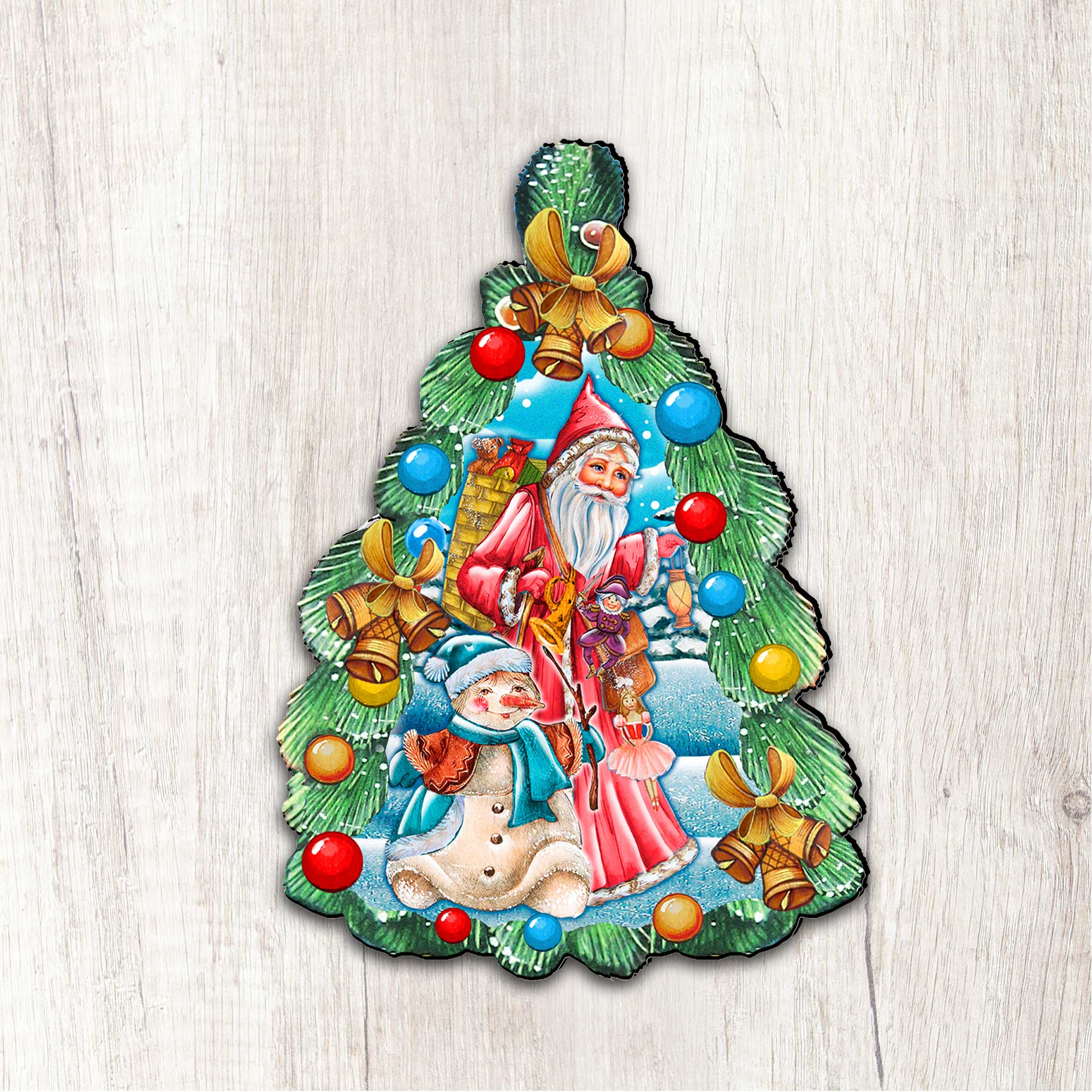Christmas Arrival Christmas Door Decor by G. DeBrekht - Christmas Santa Snowman Decor - 8114020H