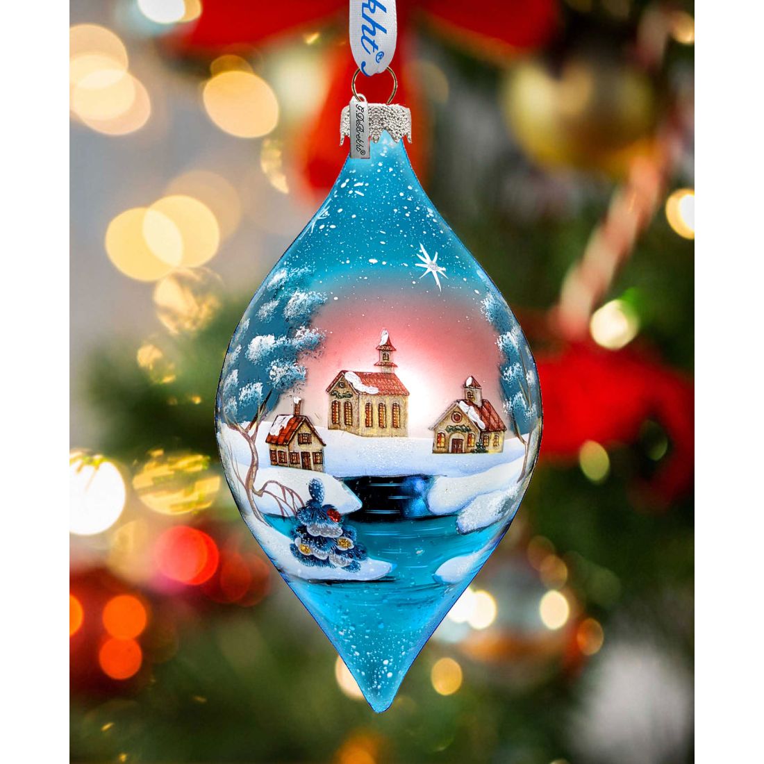 Winter Village Glass Ornament Set of 3 by G. DeBrekht - Christmas Decor - 74110-B3