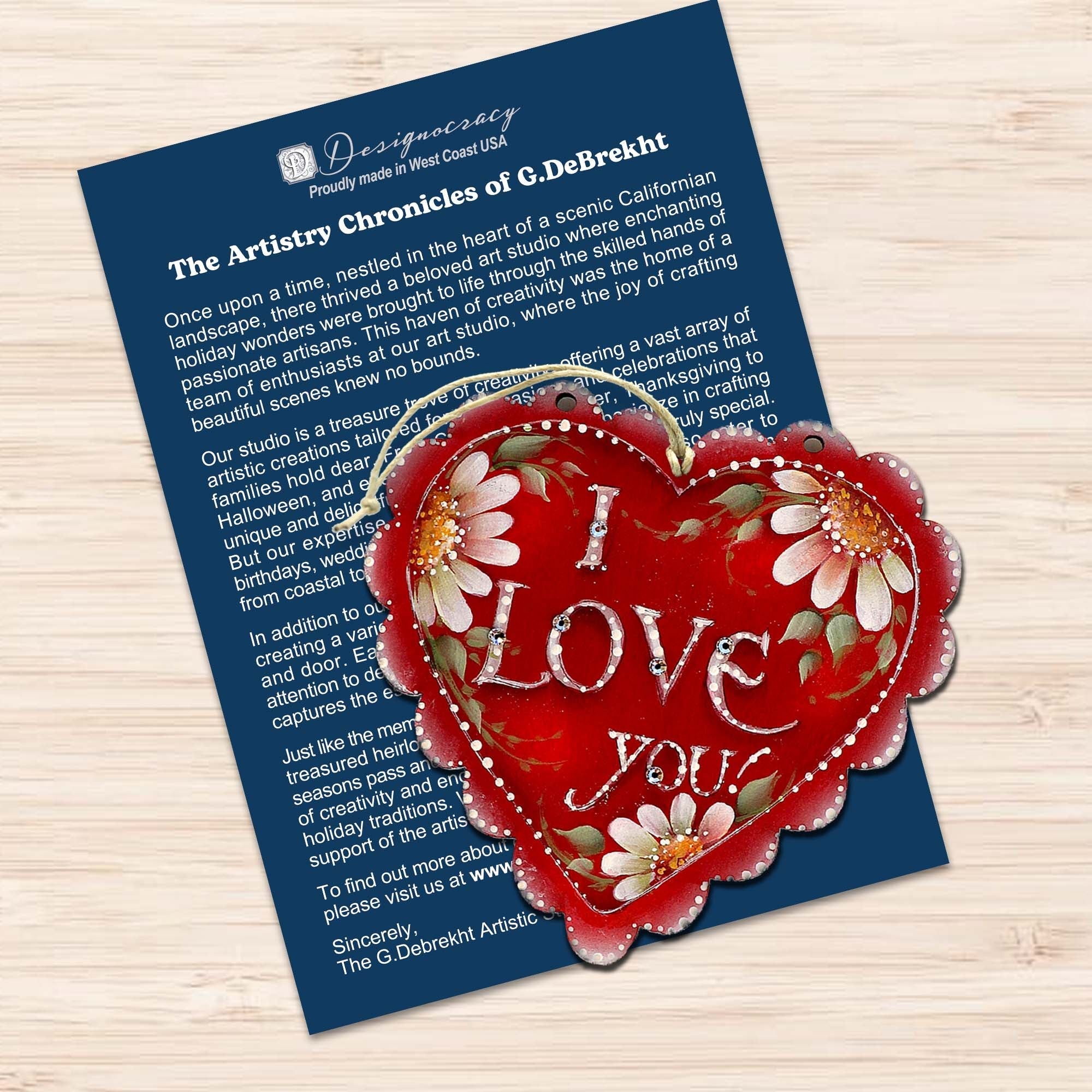 Hearts of Love Wooden Ornaments Set of 3 by G. Debrekht - Love Family Decor - 8091054-S3