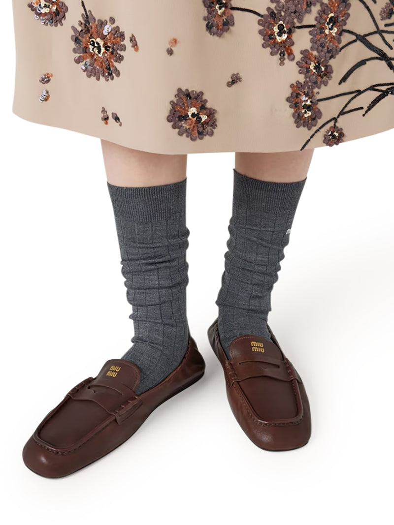 Miu Miu Women Nappa Leather Ruffled Loafers