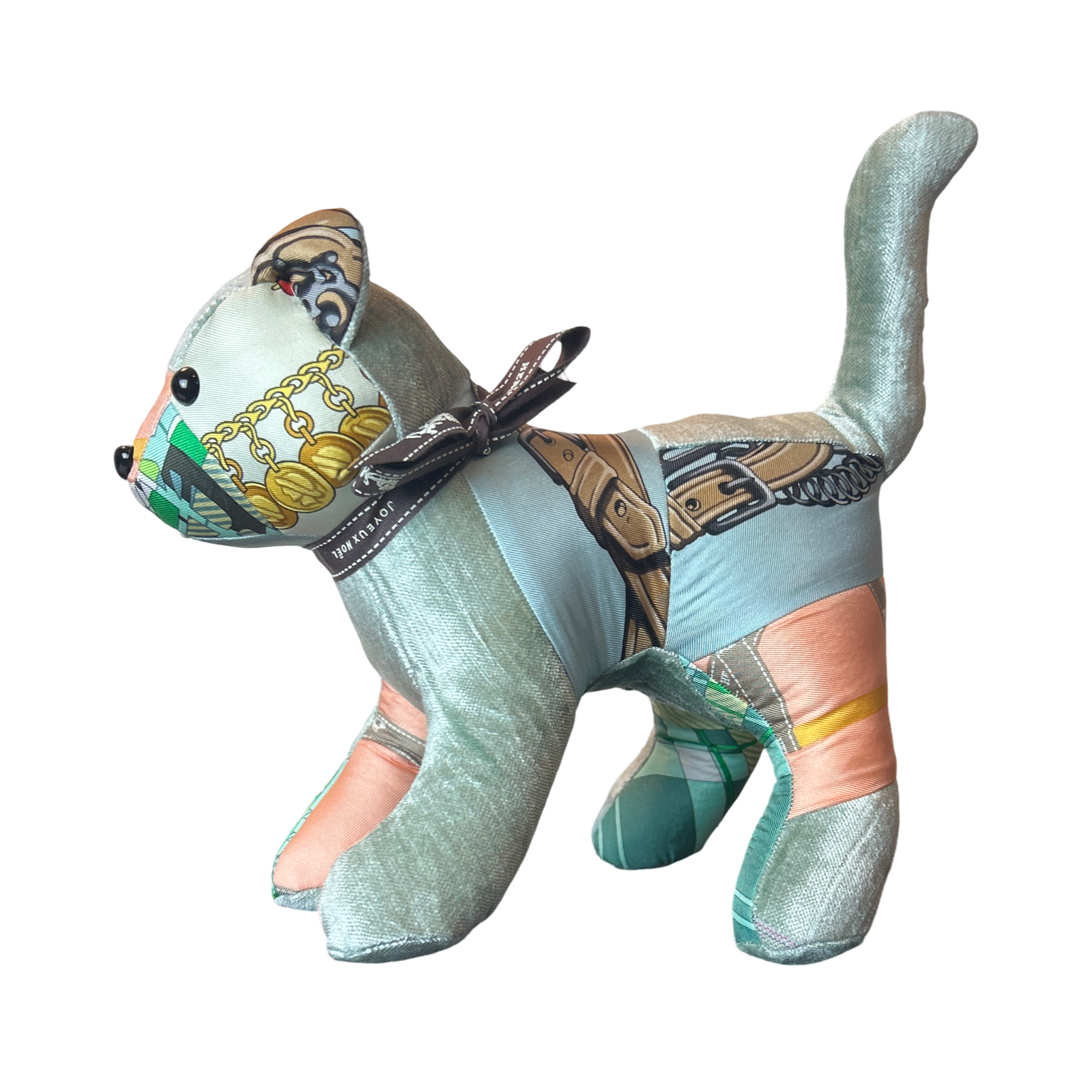 Vintage Silk Scarf Charming Kitten