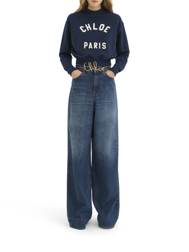 Chloe` Women High Neck Sweater With Logo