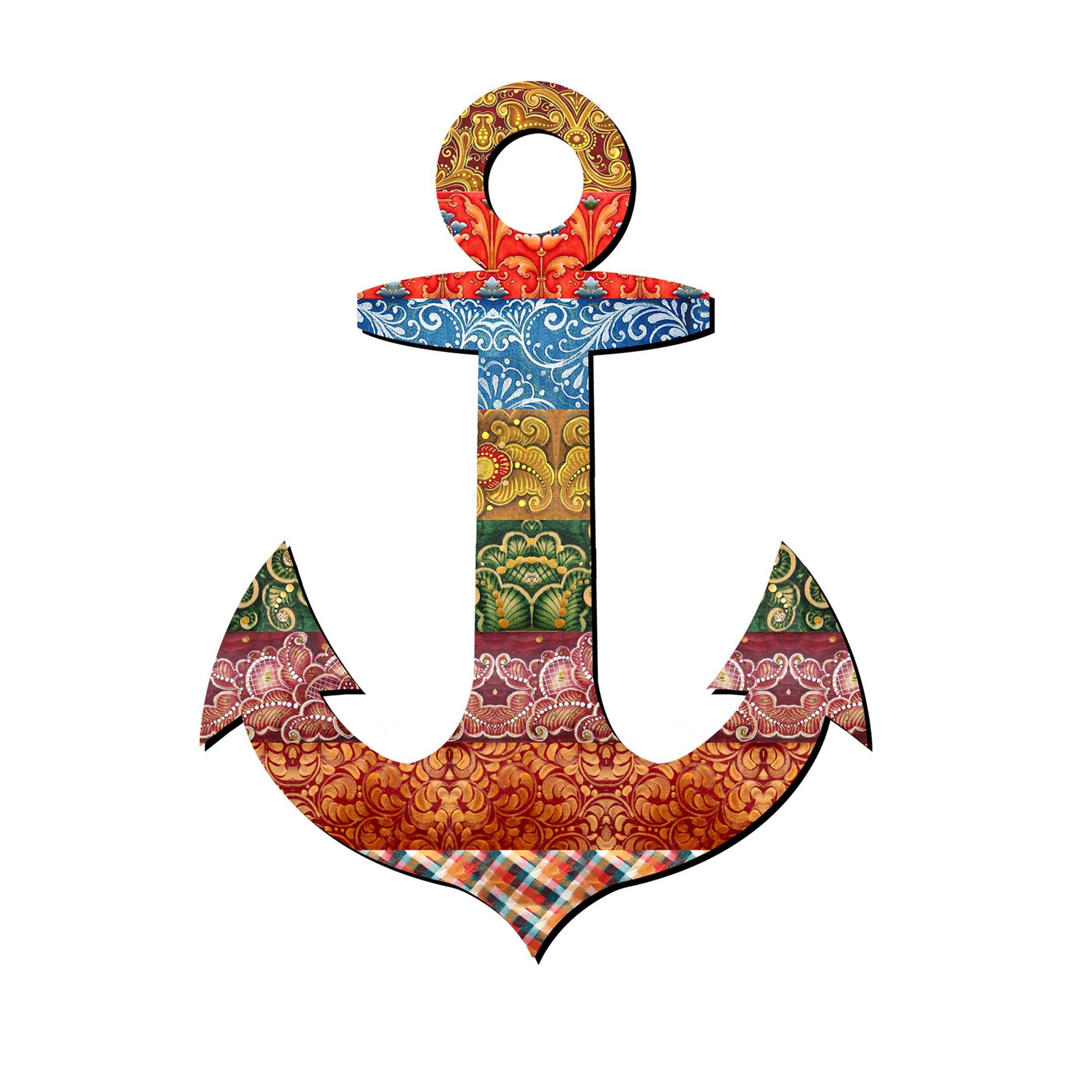 Decorated Anchor Coastal Door Decor by G. DeBrekht - Coastal Holiday Decor - 8198521-2H