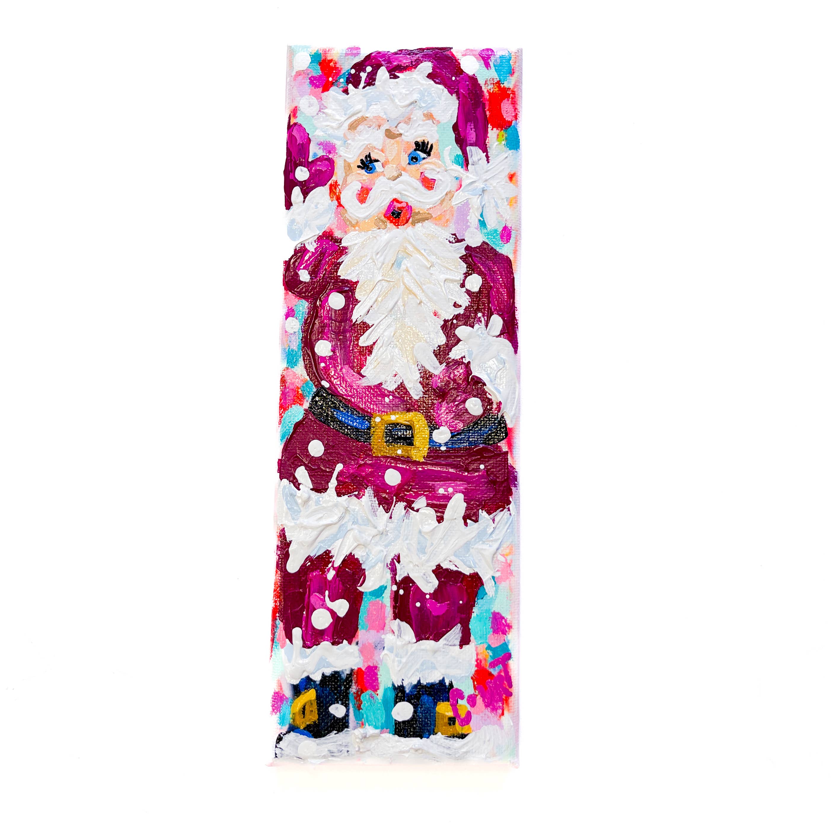 Burgundy Vintage Santa Claus Original Painting