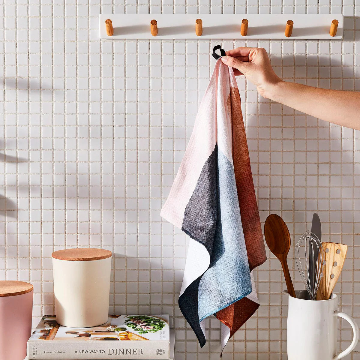 Burnt Ember Geometry Tea Towel
