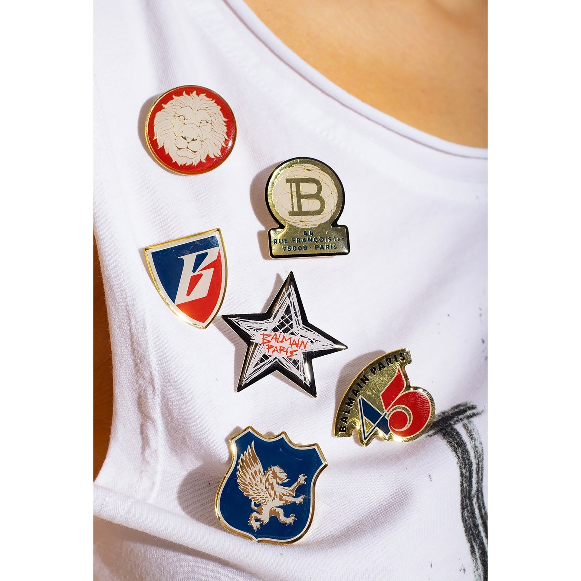 Balmain Printed Cotton Cropped T-Shirt Women