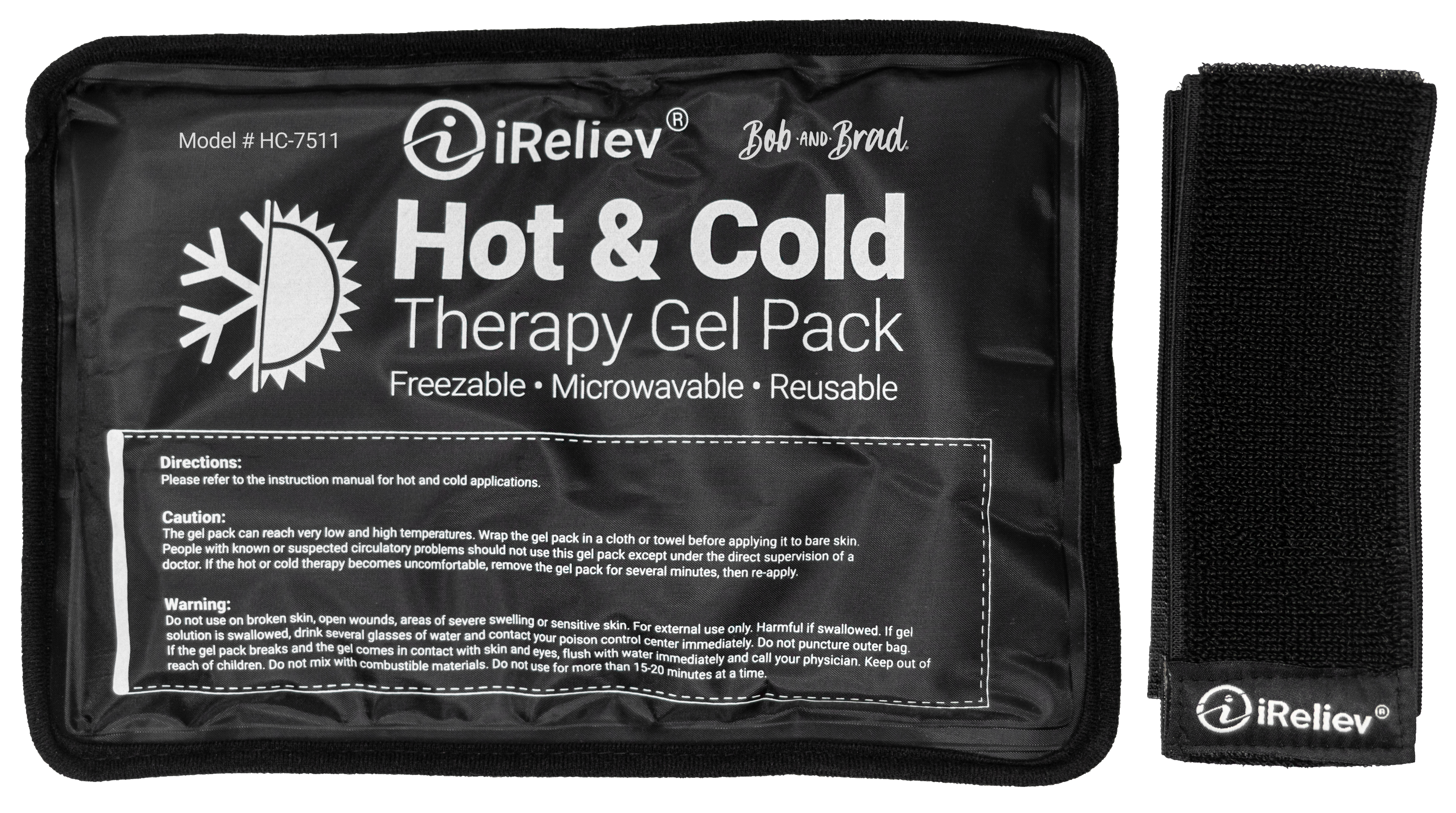Premium Reusable Hot and Cold Therapy Gel Pack with Securement Straps