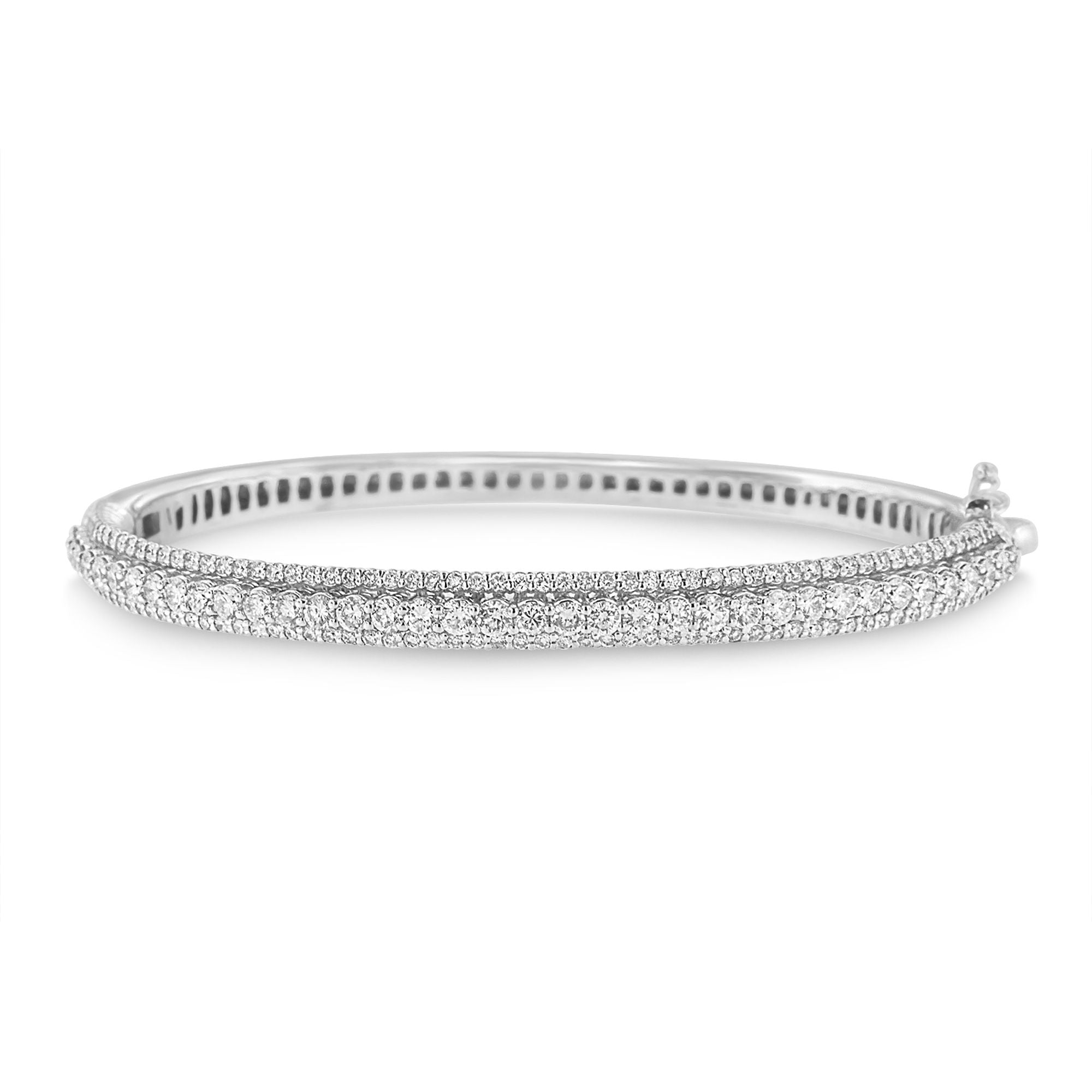 14K White Gold Round-Cut Diamond Bangle (3 Cttw, H-I Color, Si1-Si2 Clarity)