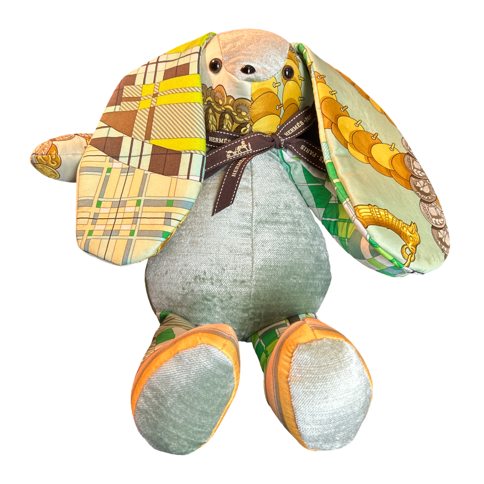Vintage Silk Scarf Patchwork Bunny