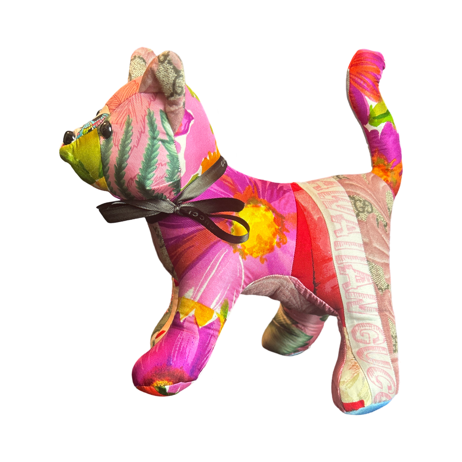 Vintage Silk Scarf Charming Kitten