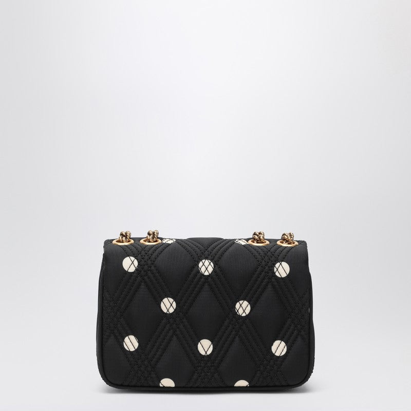 Valentino Garavani Black Quiltie 67 Bag With Ivory Polka Dots Women