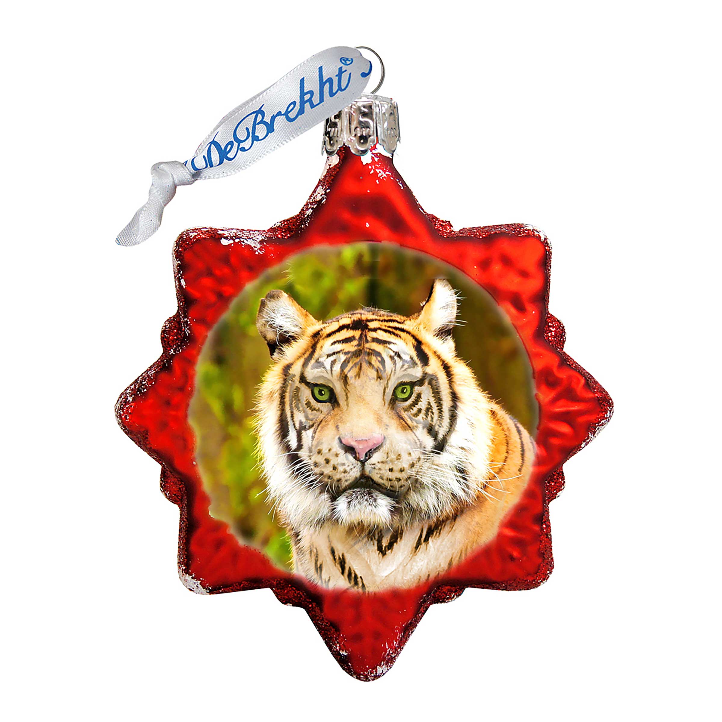Tiger Safari Mercury Glass Ornament by G. DeBrekht - Wildlife Holiday Decor - 771032