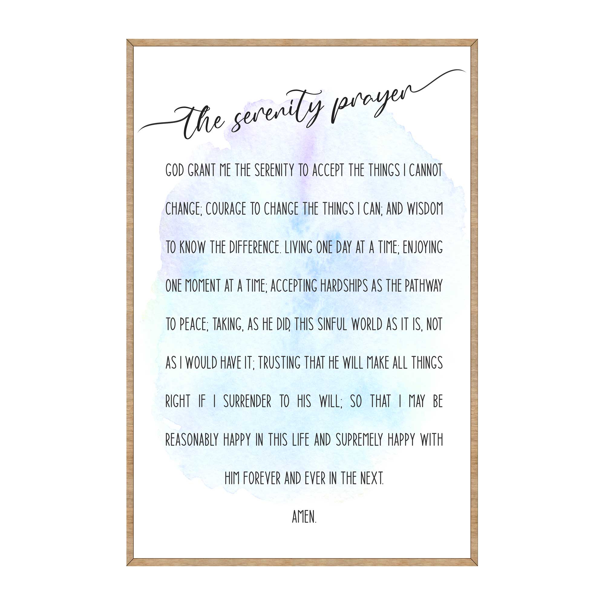 The Serenity Prayer - Wooden Kitchen blessing - God grant me the serenity - Contemporary decor - Religious wall art - Nursery wall art - 310340