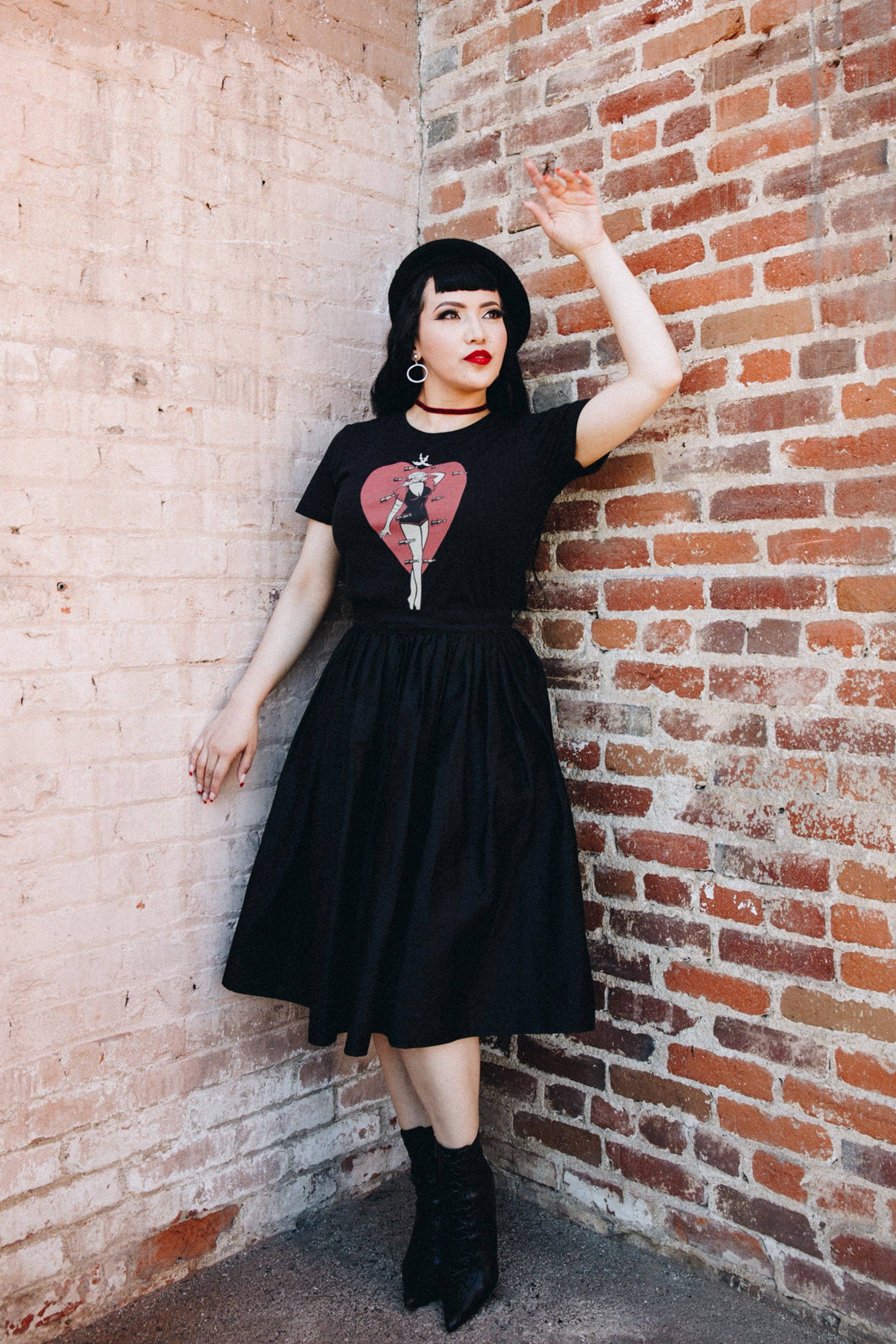Heart Attack Fitted Tee in Black SMALL