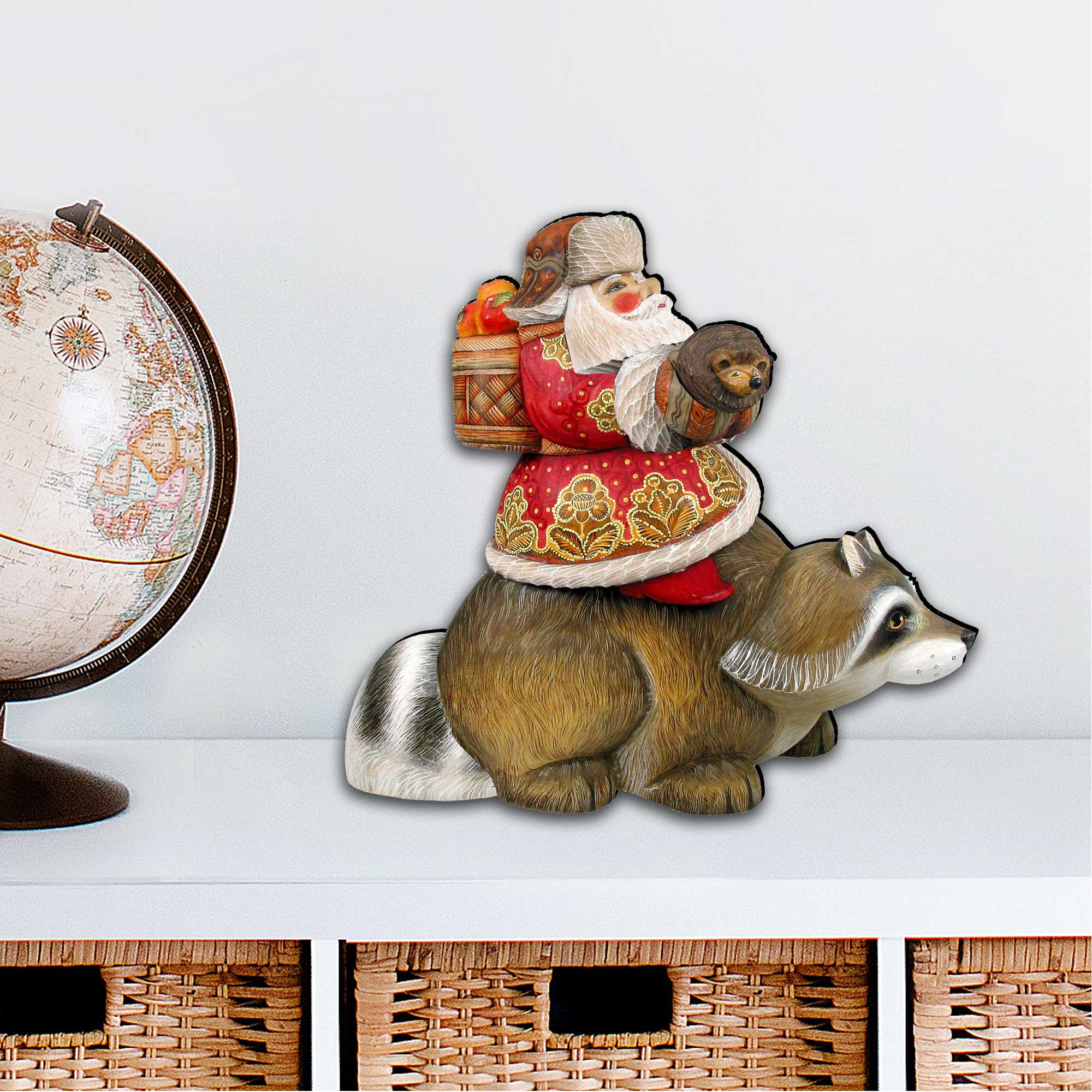 Raccoon Santa Christmas Door Decor by G. DeBrekht - Christmas Santa Snowman Decor - 8121636H