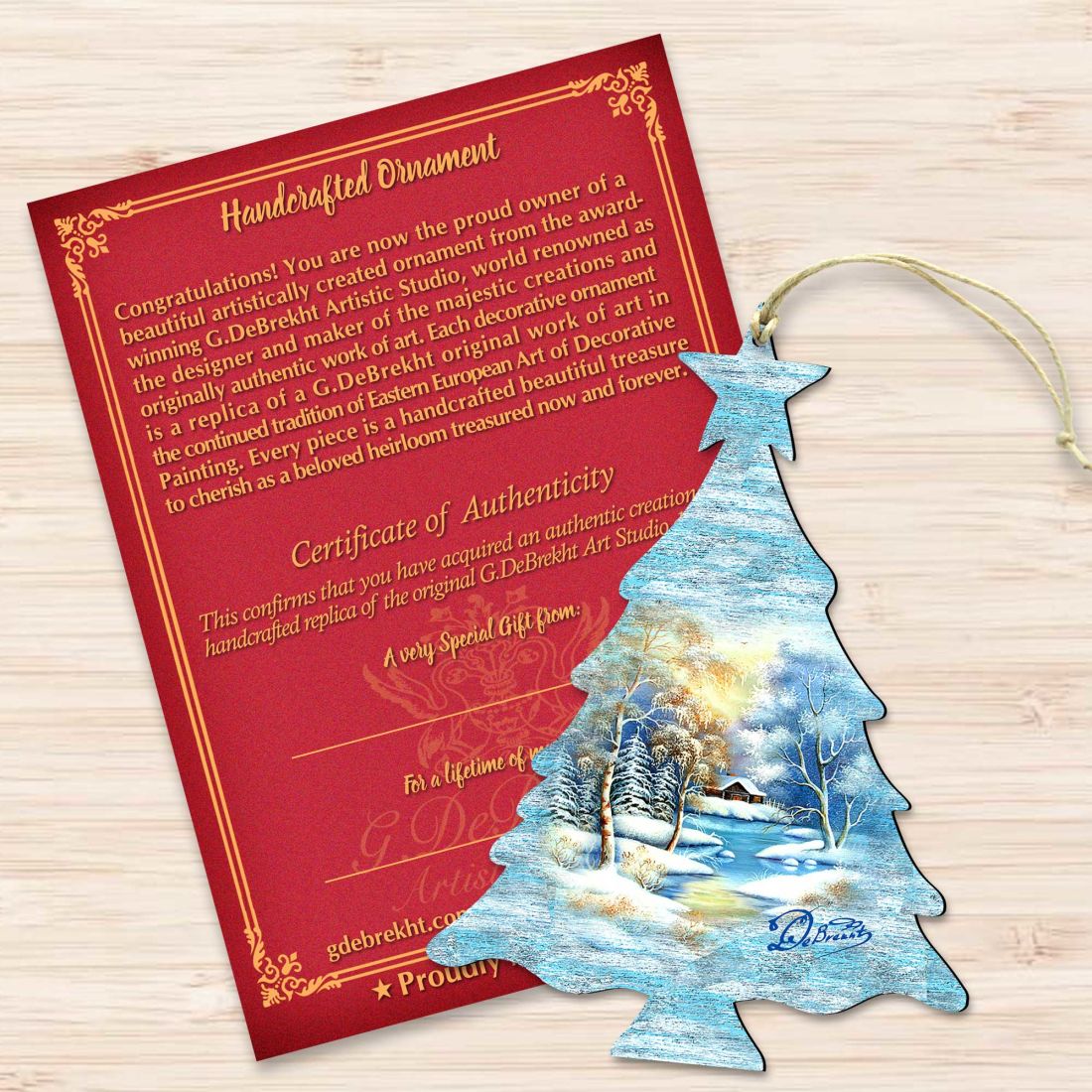Winter Tree Wooden Ornaments by G. DeBrekht - Christmas Decor - 8198812